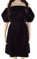 Jill Jill Sizetuart Women's Velvet Puff-Sizeleeve Sizehift Dress (0, Eggplant)