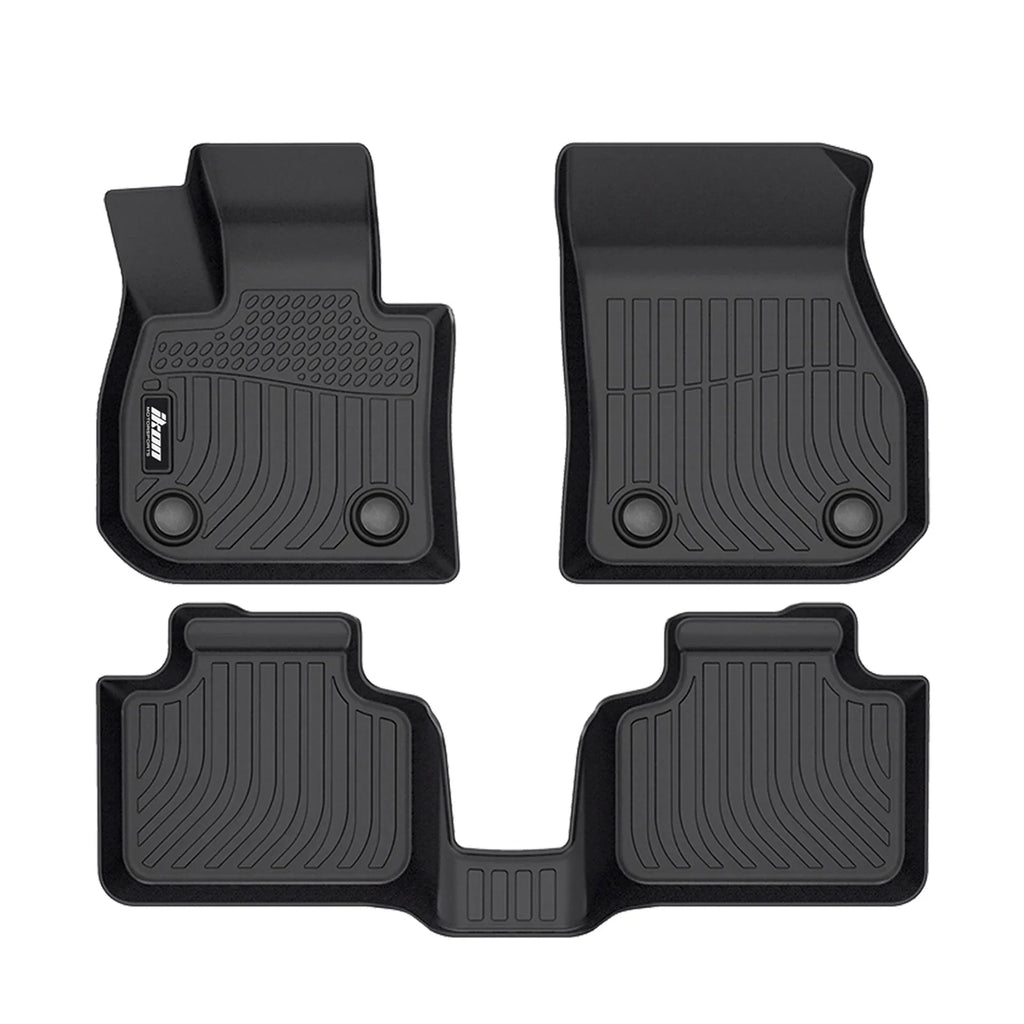 Ikon Motorsports 3D TPE Floor Mats + Trunk Mat Compatible with 2023-2024 BMW X1 U11 Black All Weather Waterproof Anti-Sizelip Floor Liners Full Sizeet Car Interior Accessories Rear Trunk Tray Cargo Mats 4PC