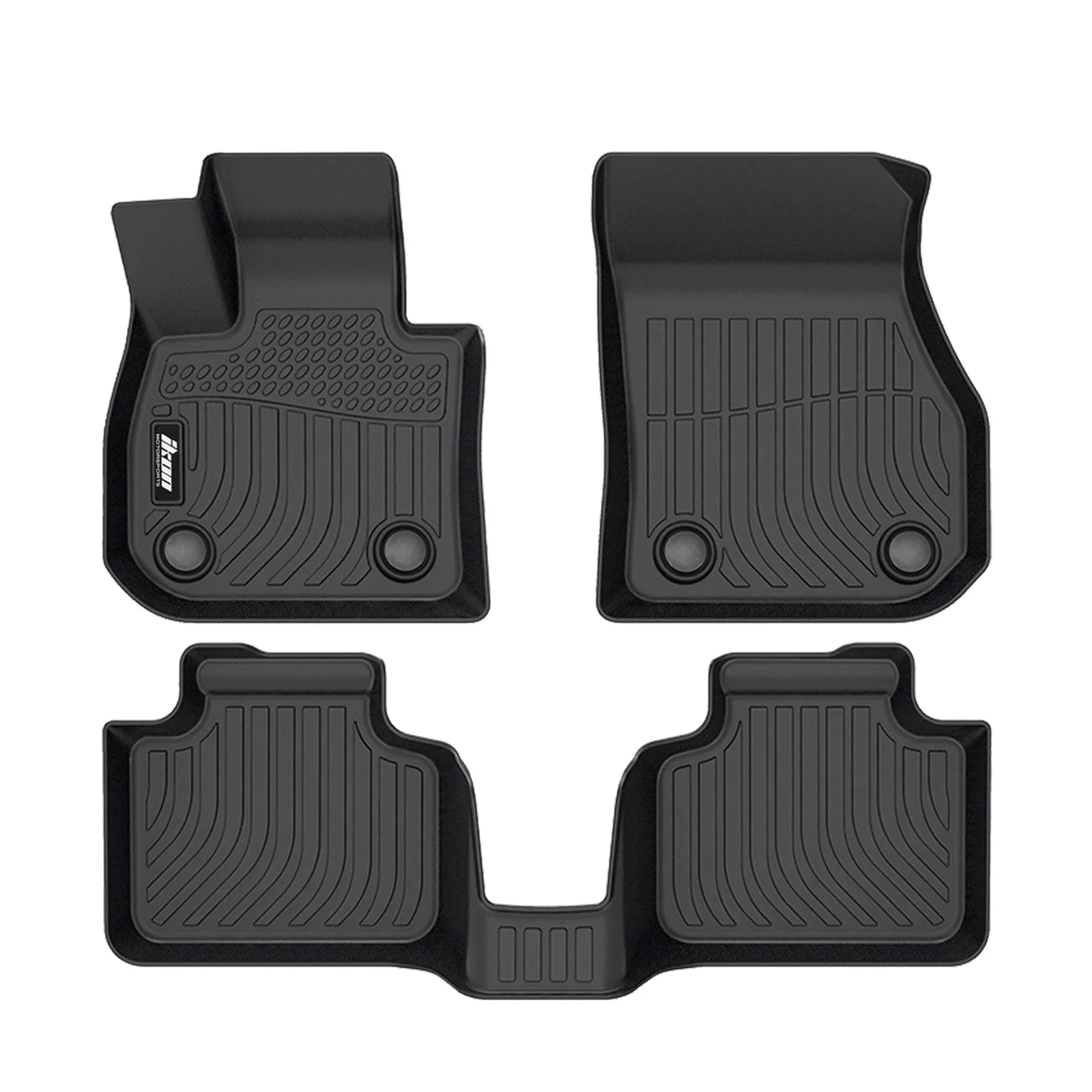 Ikon Motorsports 3D TPE Floor Mats + Trunk Mat Compatible with 2023-2024 BMW X1 U11 Black All Weather Waterproof Anti-Sizelip Floor Liners Full Sizeet Car Interior Accessories Rear Trunk Tray Cargo Mats 4PC