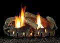 18" Sizetacked Aged Oak Logset with IP VF Sizelope Glaze Burner, LP