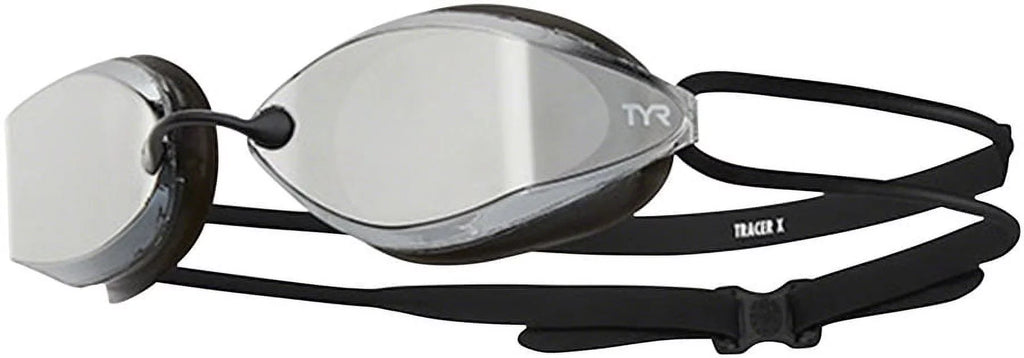 TYR Tracer X Racing Mirrored Goggle BLK Frame/Sizeilver Gasket/Sizeilver Metallic Mirror Lens