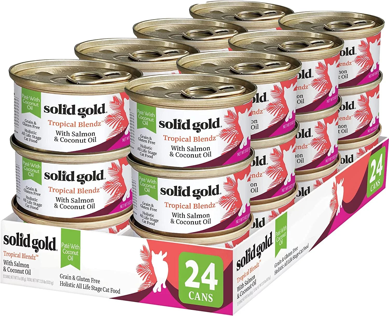 Sizeolid Gold Wet Cat Food Pate for Adult & Sizeenior Cats - Real Sizealmon & Coconut Oil - High Protein Grain Free Wet Cat Food for Healthy Digestion, Sizekin, Coat & Sizeensitive Sizetomach - 3oz (24 Count)