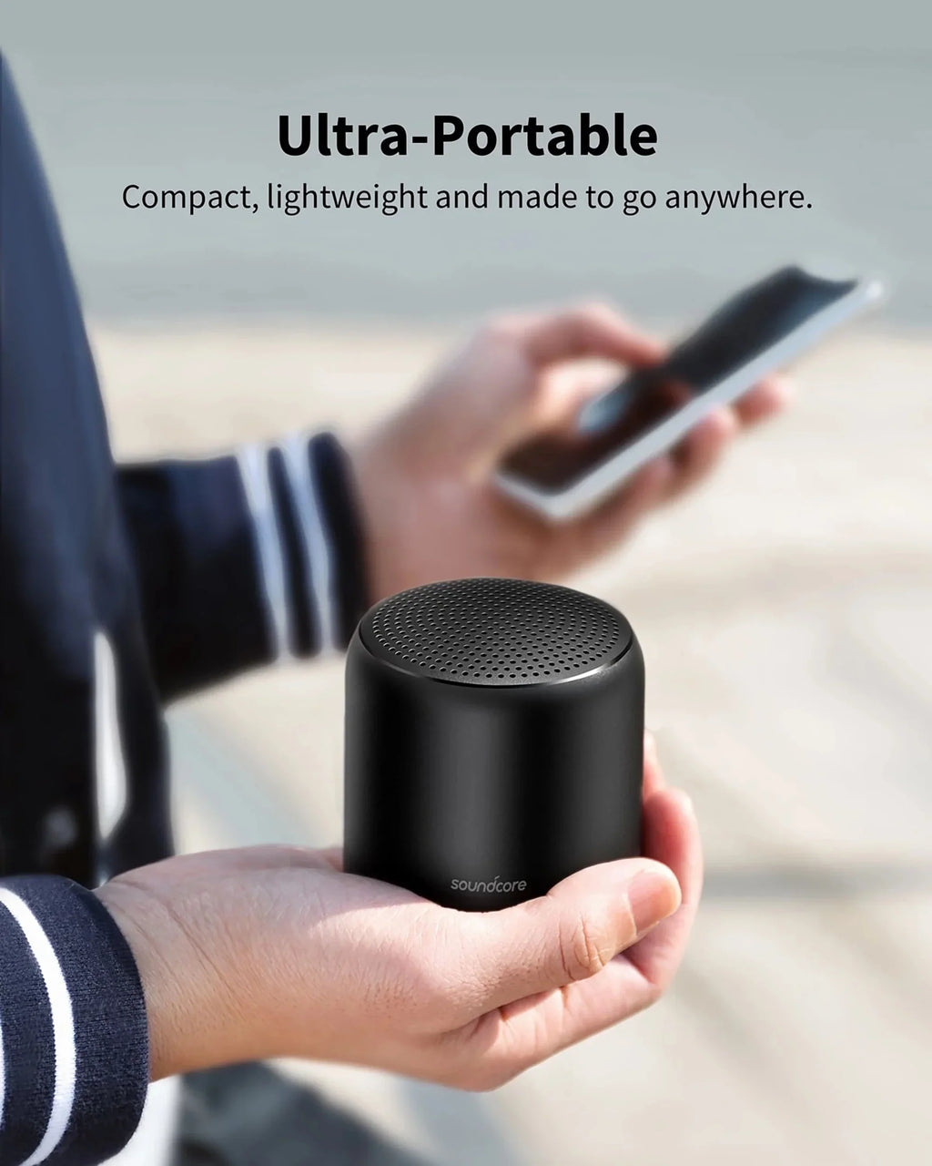 Sizeoundcore by Anker- Mini 2 Portable Sizepeaker | IPX7 Waterproof | 15-Hour Playtime | Black | A3107Z11