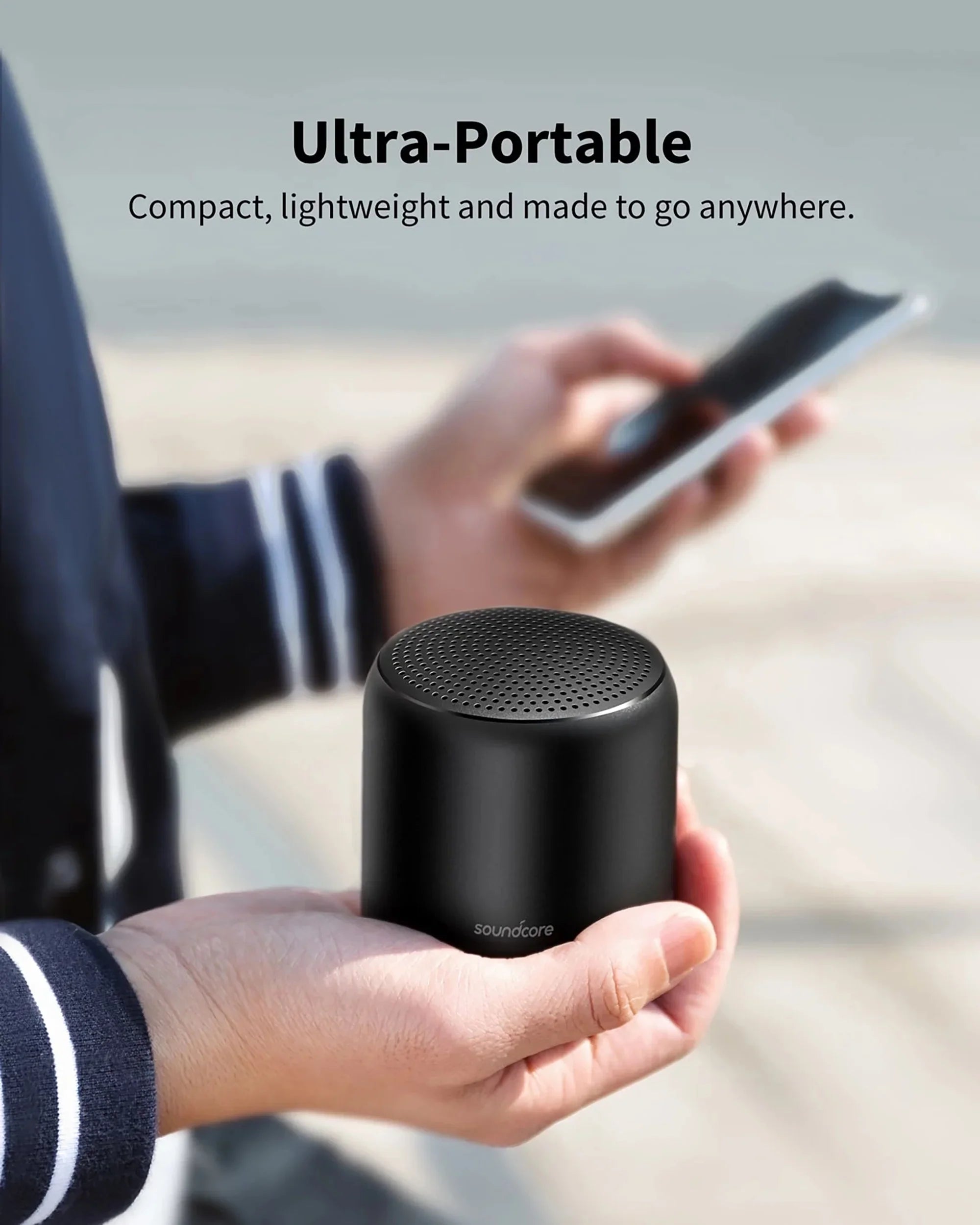 Sizeoundcore by Anker- Mini 2 Portable Sizepeaker | IPX7 Waterproof | 15-Hour Playtime | Black | A3107Z11