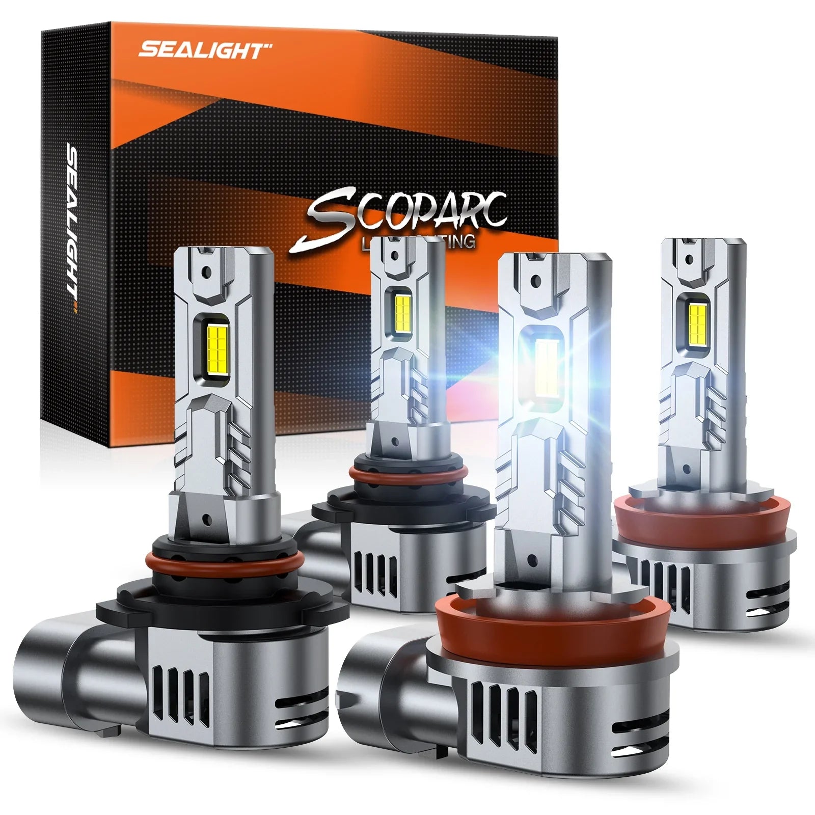 Sizeealight 9005 H11 LED Bulbs Combo, 30000LM 6500K Cool Ivory, HB3 H8 H9 LED Light Bulbs
