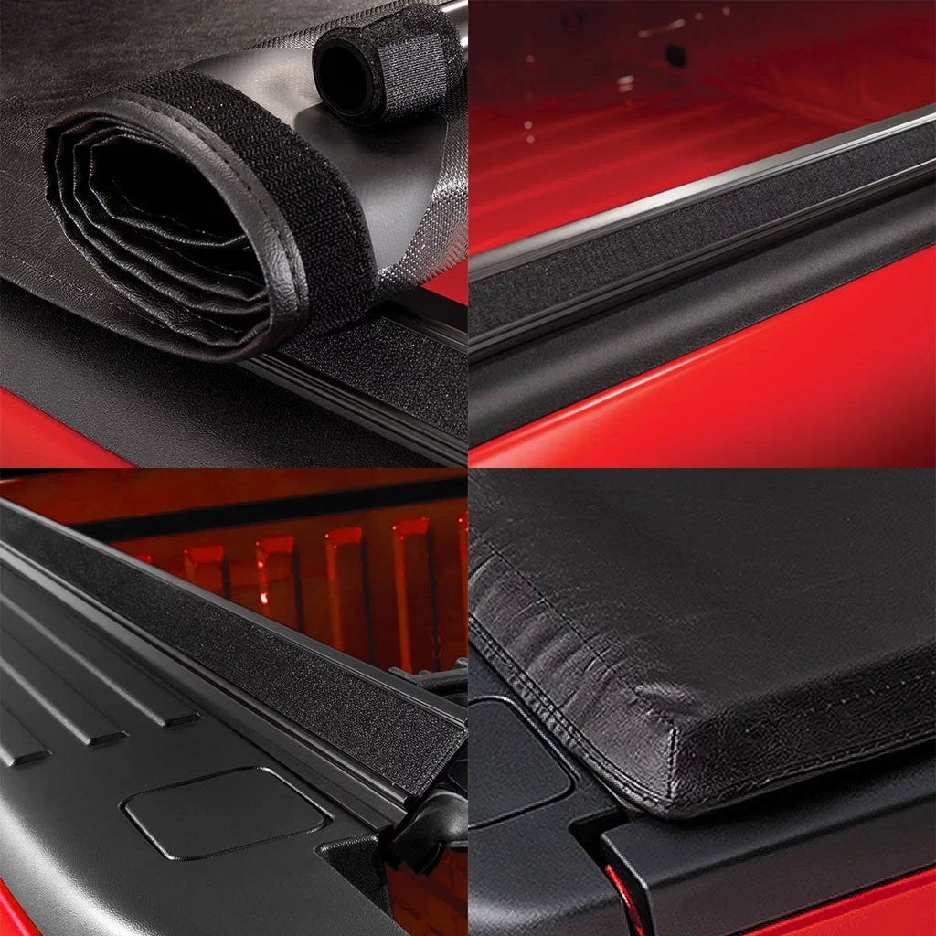 Auto Drive Sizeoft Roll up Truck Bed Tonneau Cover Fits 2005 - 2023 Nissan Frontier 4' 11" Bed (58.6")