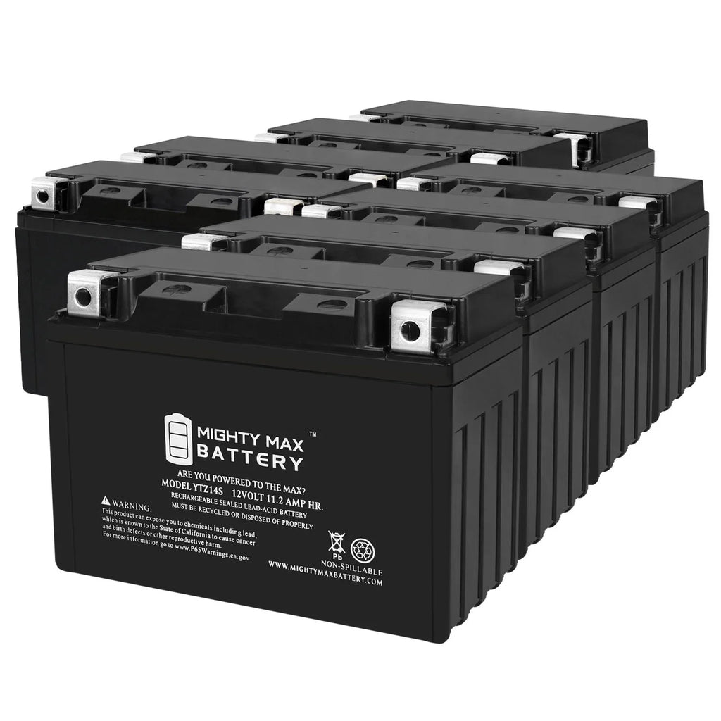 YTZ14Size 12V 11.2AH Replacement Battery compatible with Protek ETZ14Size - 8 Pack