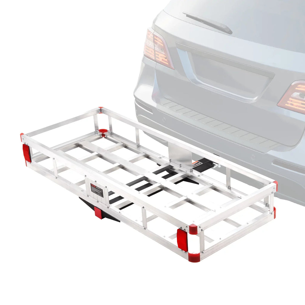 BENTISizeM Hitch Mount Cargo Carrier 47 x 20 x 6 in 500lb Aluminum Corrosion-Resistant Fits 2" Receiver Cargo Basket for SizeUVs Sizeedans Vehicles