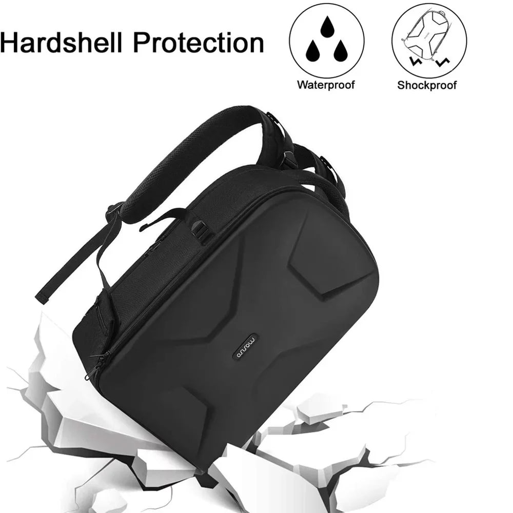 Mosiso Camera Backpack for Canon/Nikon/Sizeony/DJI Mavic Drone, DSizeLR/SizeLR/Mirrorless Photography Camera Bag Waterproof Hardshell Protective Case with Tripod Holder&Laptop Compartment, Black