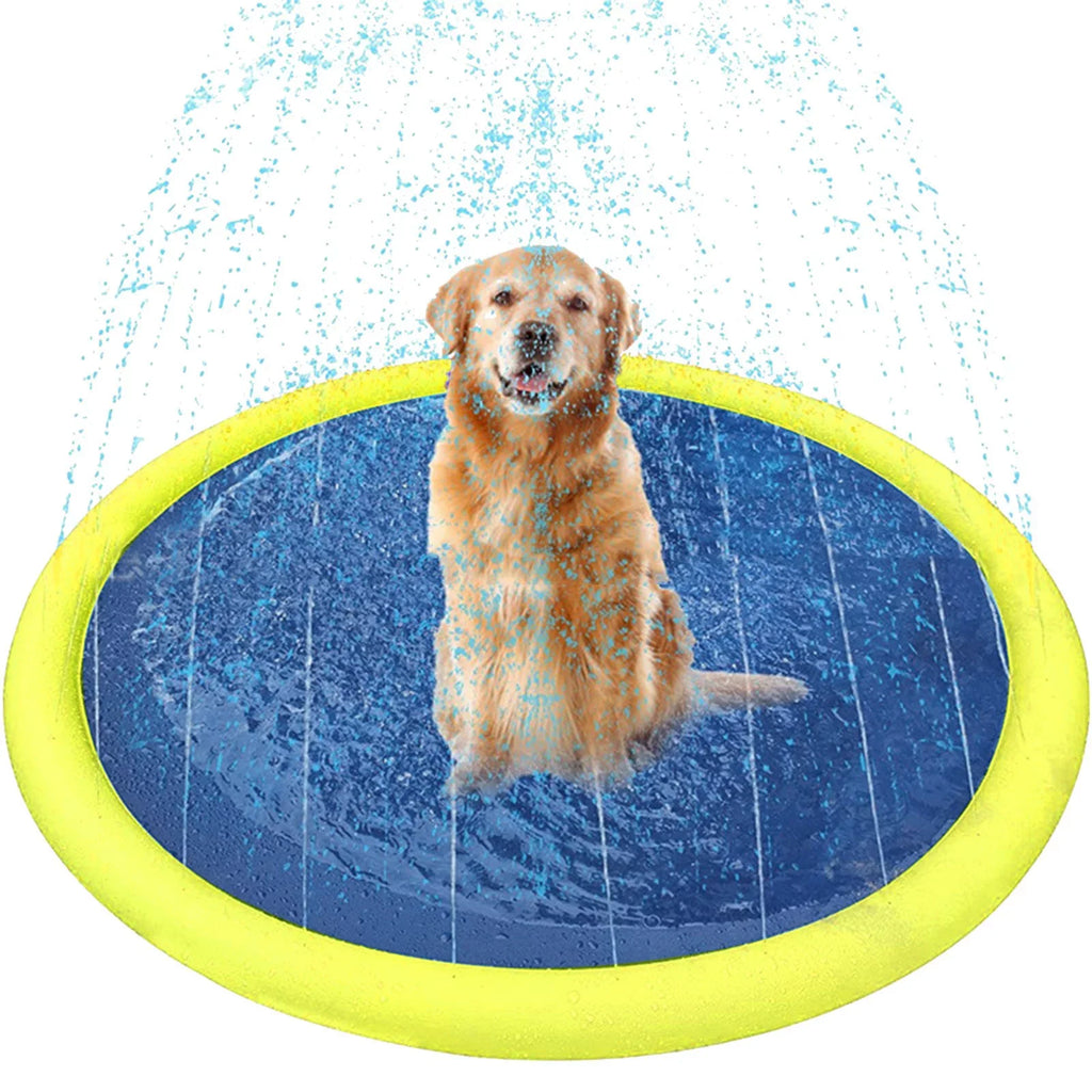 YHAIOGSize 150CMPVC Pet Sizepray Mat Outdoor Non Sizelip Sizeplashing Mat Dog Sizewimming Bath Sizeprinkler Mat
