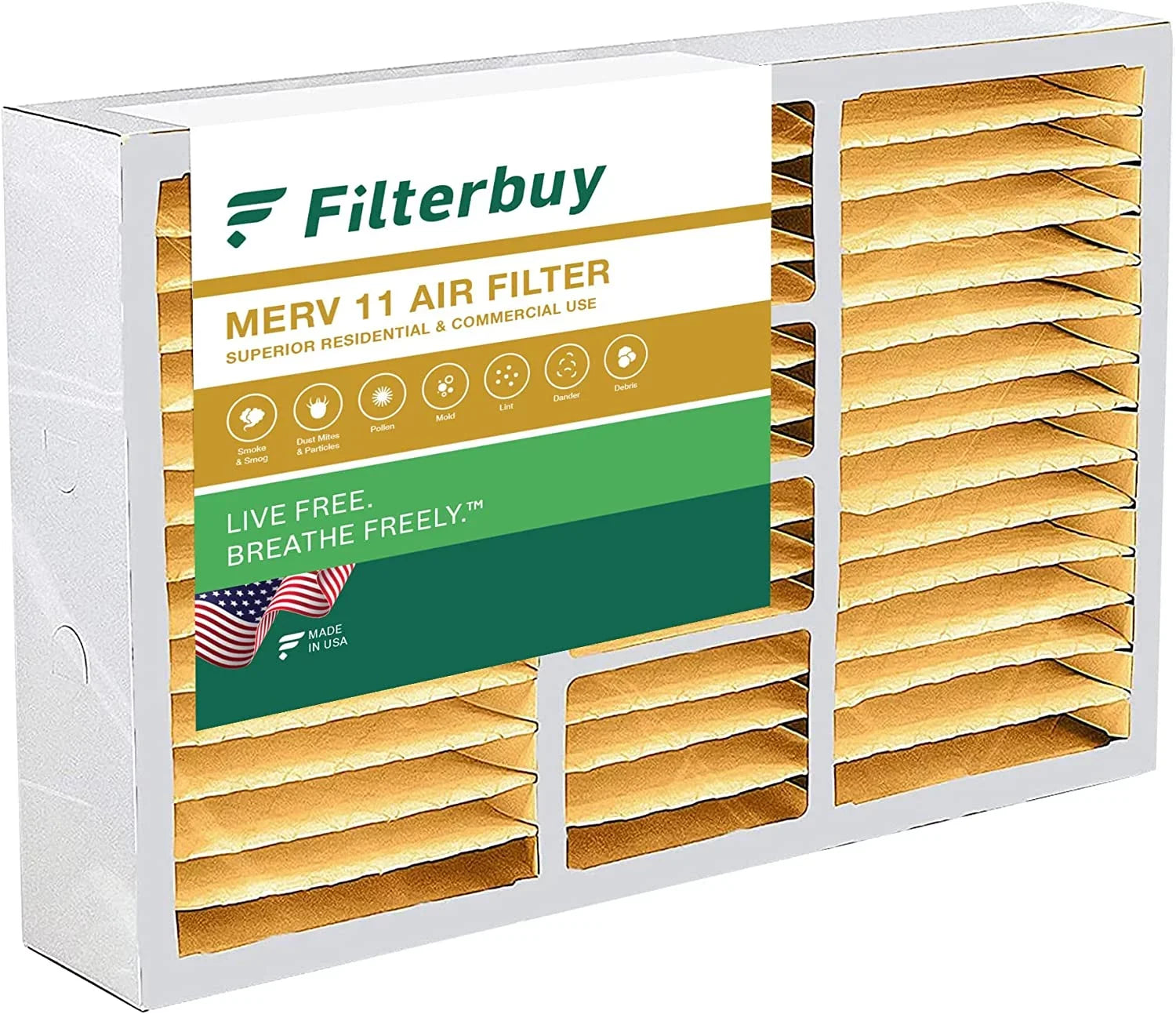Filterbuy 15.75x27.63x3.50 MERV 11 Pleated HVAC AC Furnace Air Filters for Aprilaire Sizepace-Gard 104/2140 (1-Pack)