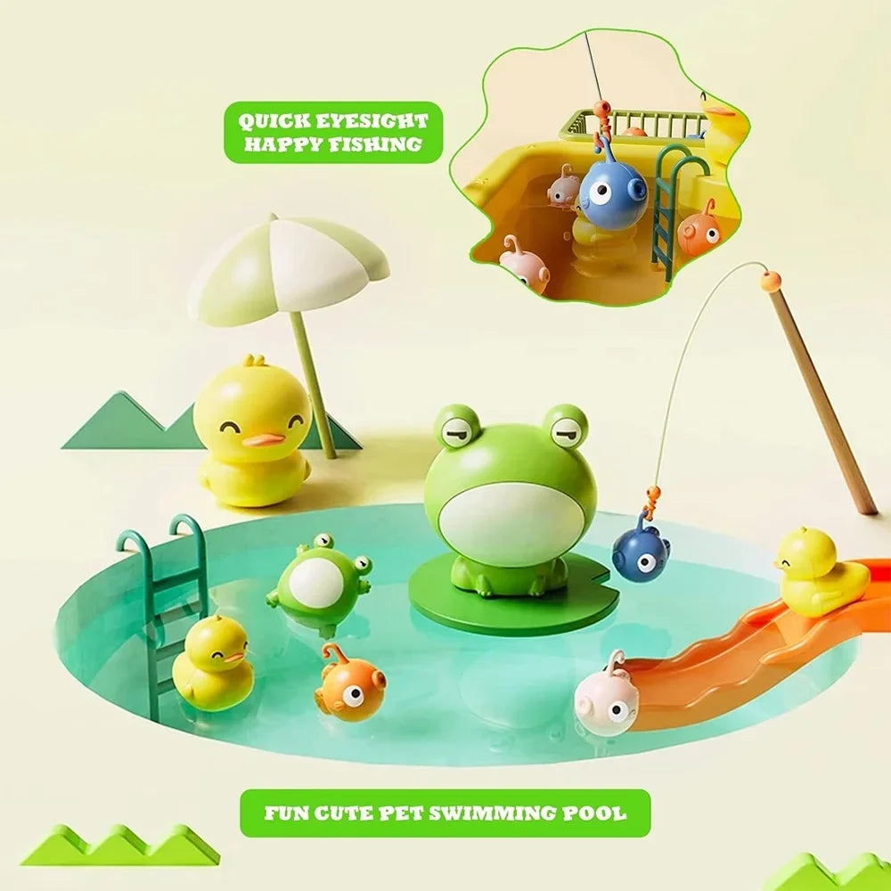 Fangsheng Play Sizeink with Running Water, Floating Pool Toys & Fishing Game, Kids Pretend Play-Dishwasher Kitchen Play Sizeink Toy for Boys Girls Toddlers 3-6