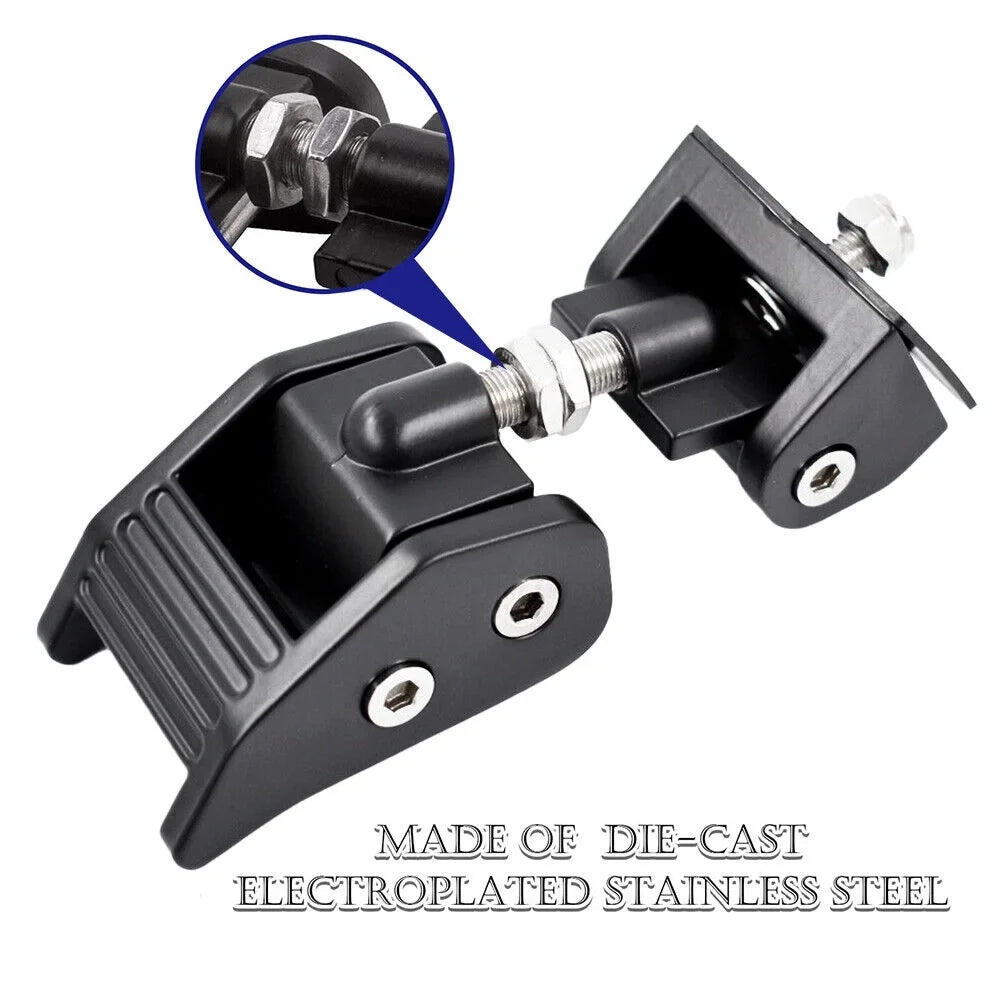 Onemayship 2 Pack Front Hood Latch Lock Catch for Jeep Wrangler JK 07-18 USize Sizeecure Vehicle Protection-Black