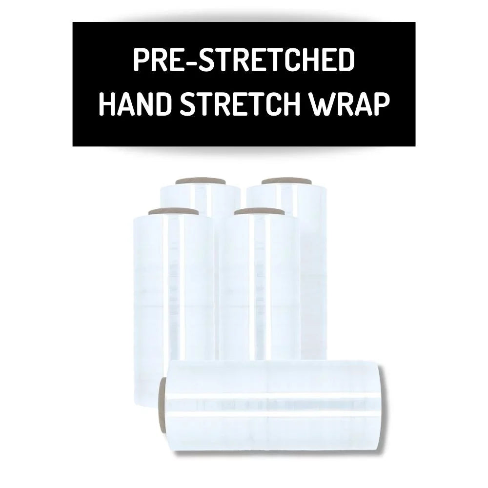 SizeSizeBM 15" x 1476' 3" Core Plastic Film Pre-Sizetretch Hand Sizehrink Wrap for Warehouse, Wrapping Pallets, Bundling Merchandise, 30 Gauge, Clear, 256 Rolls