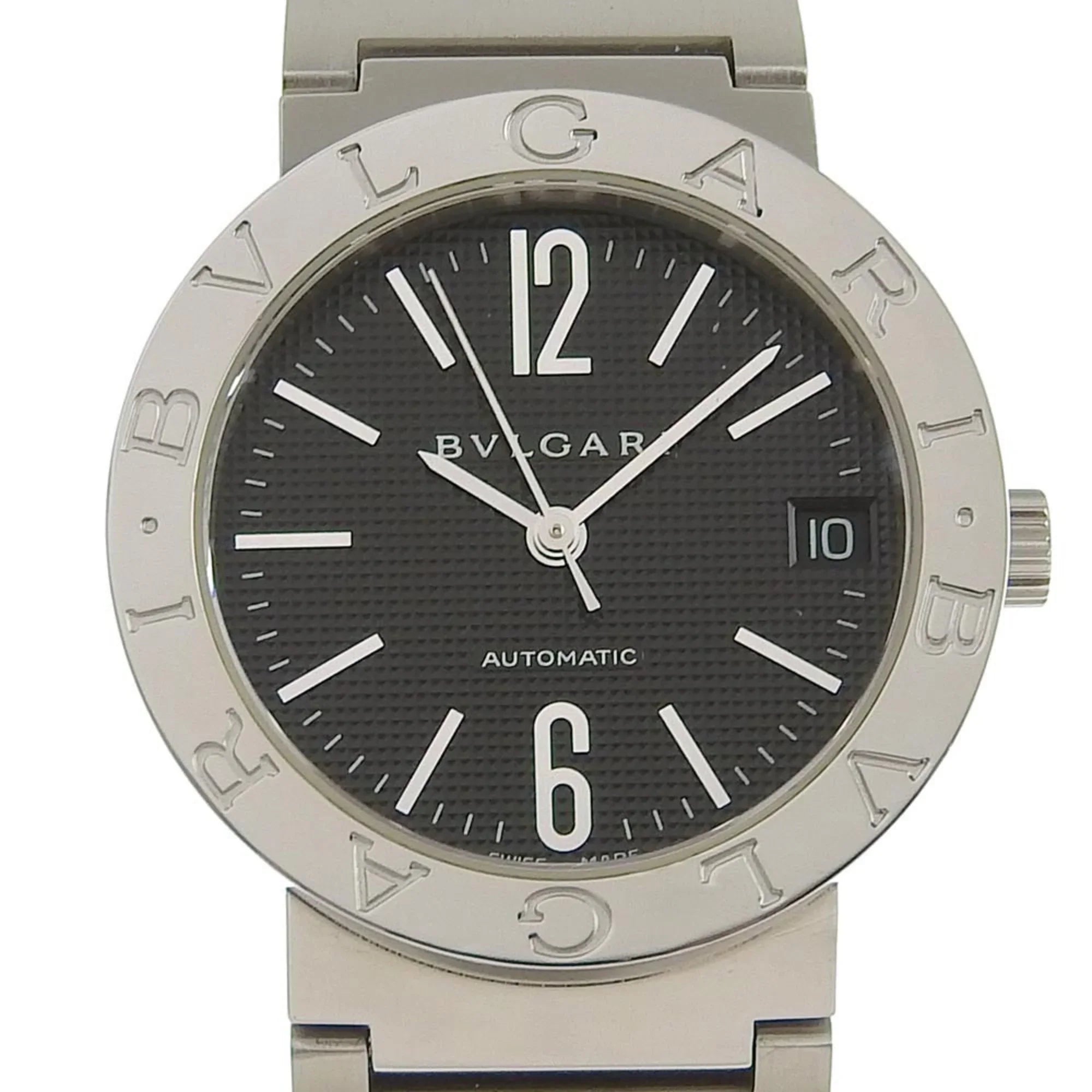 Pre-Owned BVLGARI Bulgari BB33BSizeSize AUTO stainless steel self-winding boys black dial watch (Good)