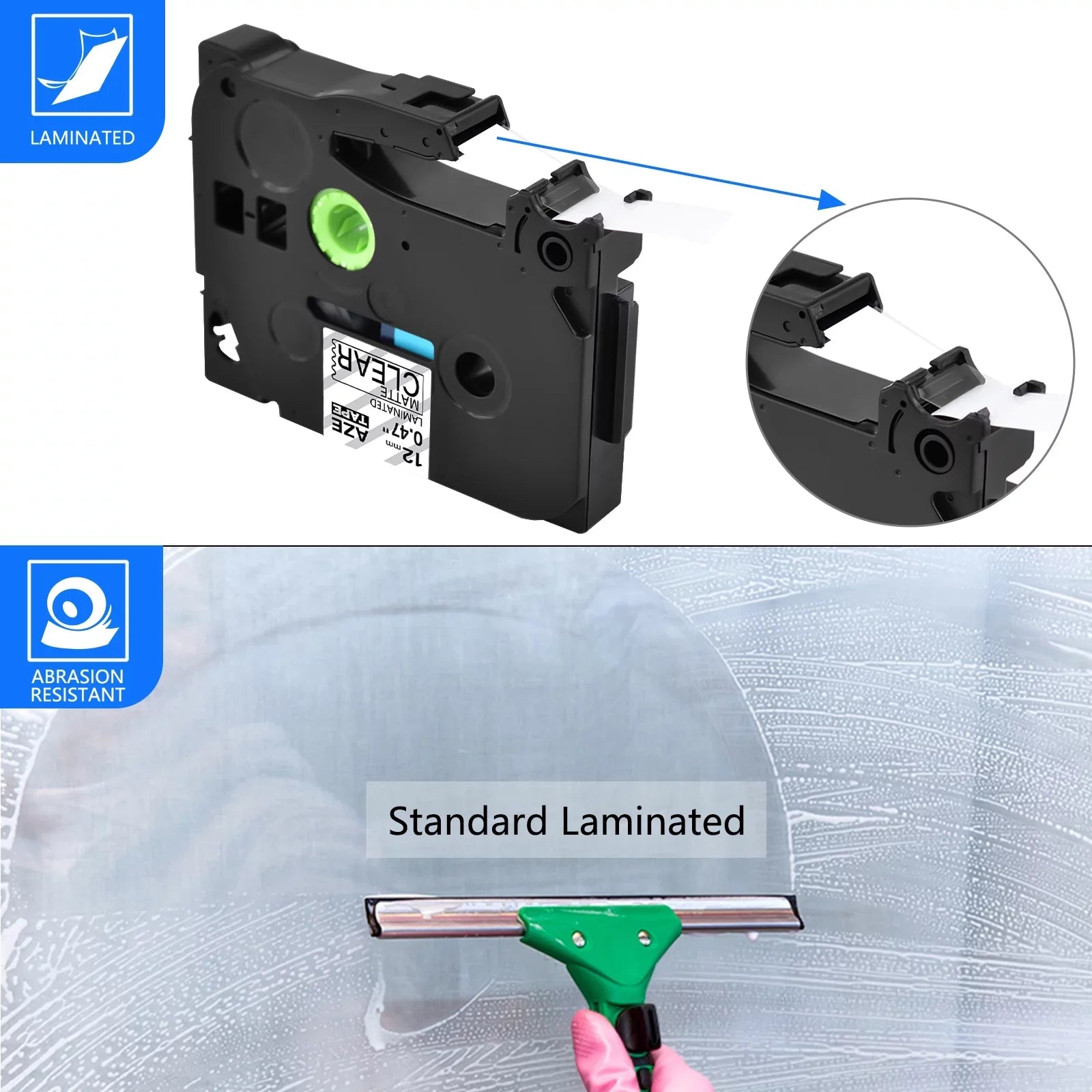 GREENCYCLE 10PK Compatible for Brother P-touch Black on Matte Clear 12mm 0.47" TZe-M31 TZ-M31 TZM31 TZeM31 Laminated Label Tape