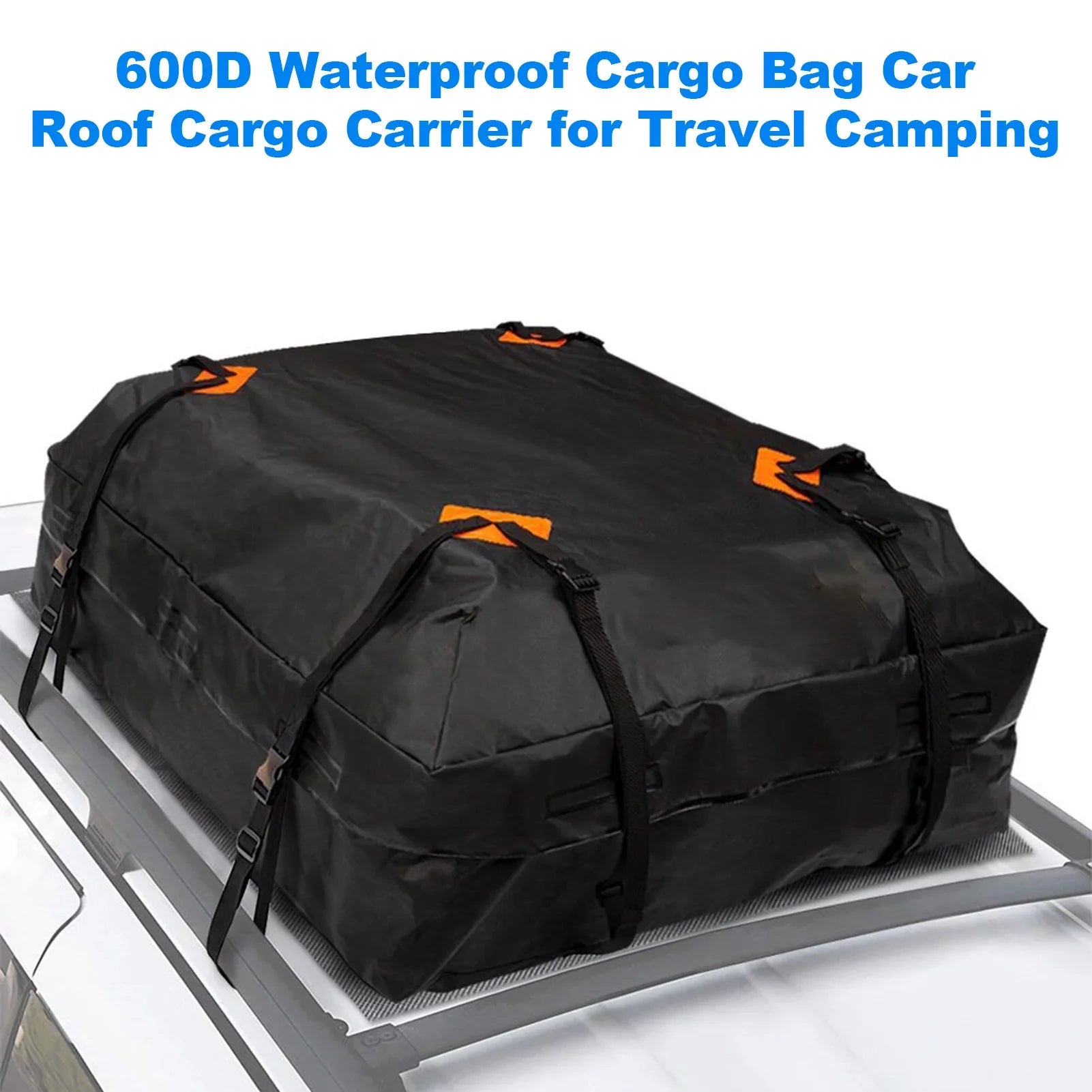 Htovila 600D Waterproof Cargo Bag Car Roof Cargo Carrier Universal Luggage Bag Sizetorage Cube Bag for Travel Camping