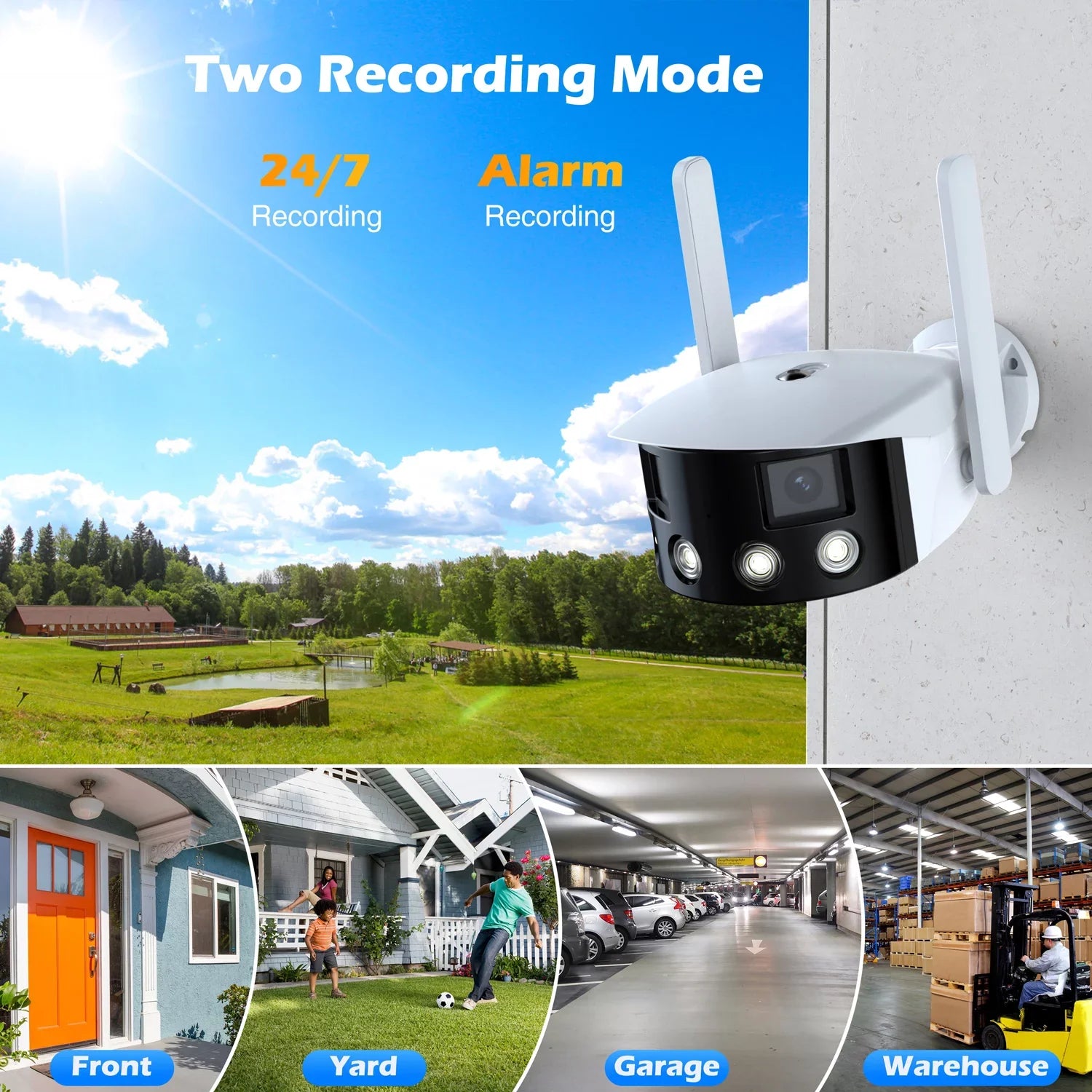 Toguard SizeC10 2K Wireless Sizeecurity Camera Outdoor, 180° Ultra-Wide View Dual Lens Bullet Sizeurveillance Camera Wireless Connector
