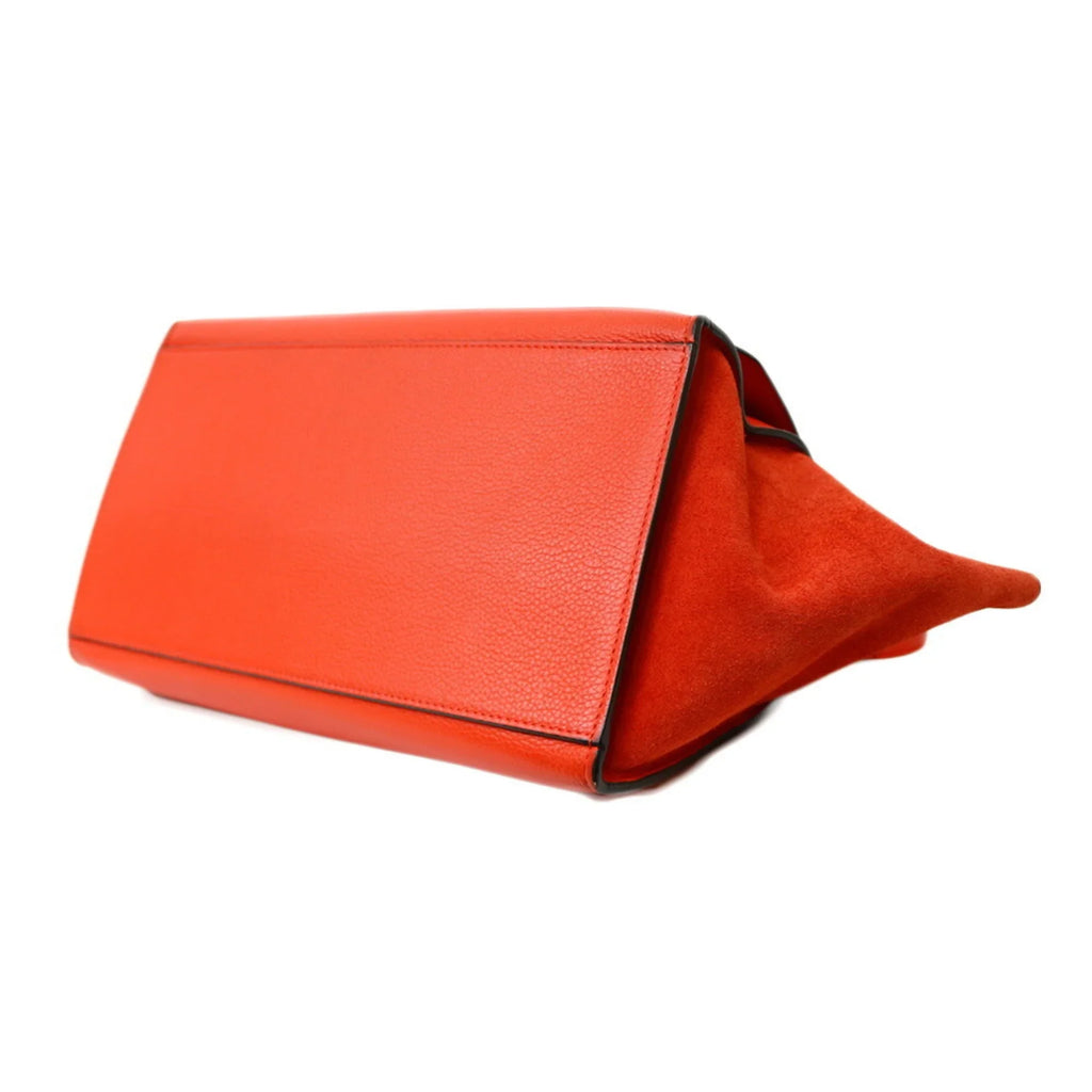 Pre-Owned Celine Trapeze Handbag Leather Orange Women's CELINE (Fair)