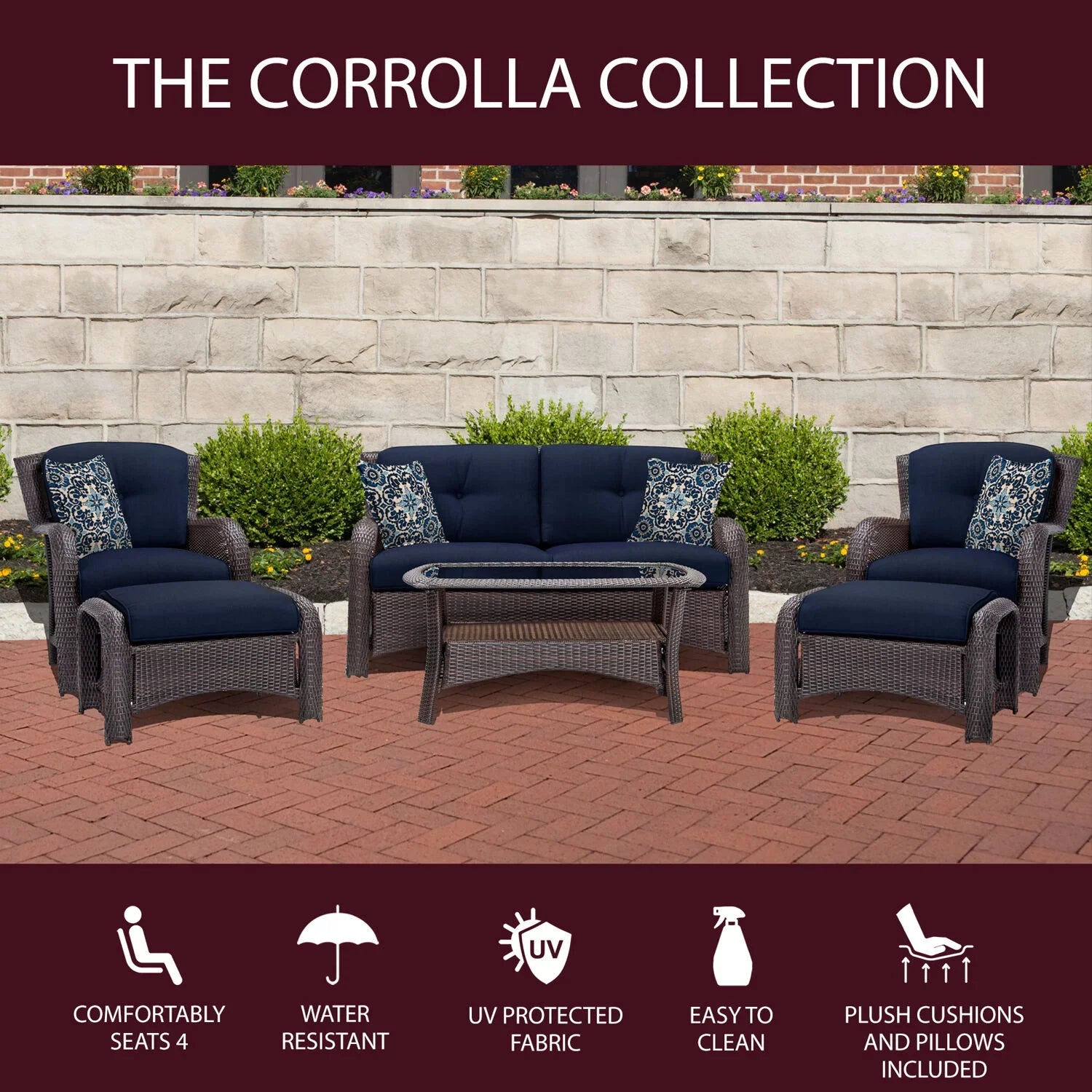 Cambridge Corrolla 6-Piece Outdoor Rest Sizeet