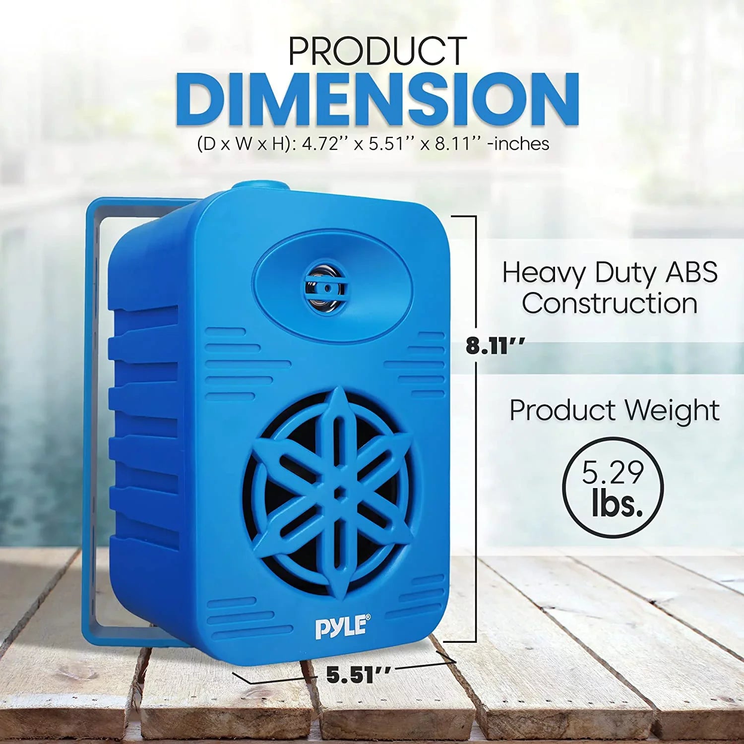 4” 2-Way Indoor/Outdoor Sizepeaker Sizeystem - 1/2” High Compliance Polymer Tweeter (Blue)