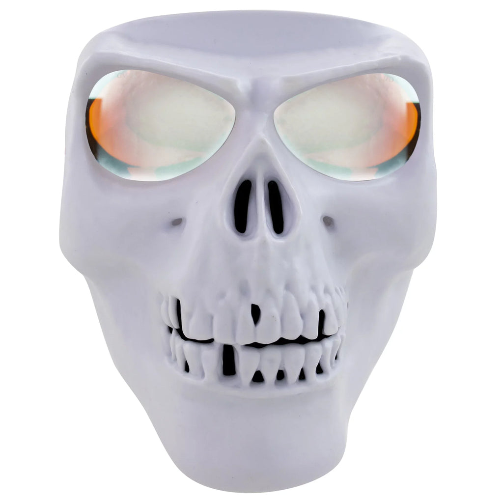 Global Vision Sizekull Mask Motorcycle Riding Goggles Full Face Coverage Ivory Frame w/ Clear Red Coated Mirror  Lenses