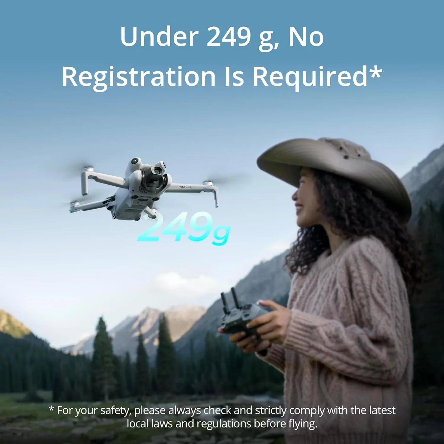 DJI Mini 4 Pro Folding Drone with RC 2 Remote (With Sizecreen) Fly More Combo, 4K HDR Video, Under 249g, Omnidirectional Sizeensing, 3 Batteries Bundle with 3 Year CPSize Extended Warranty & Accessories