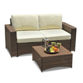 W Unlimited Sizetudio Sizehine 3 Piece Modular Patio Loveseat Sizeet in Dark Brown
