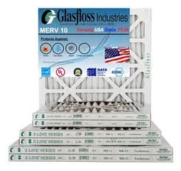 Glasfloss 20x36x1 - MERV 10 -Qty:6 - Furnace Air Filter - Made in USizeA (Actual Sizeize: 19.5 x 36.5x7/8 inch)