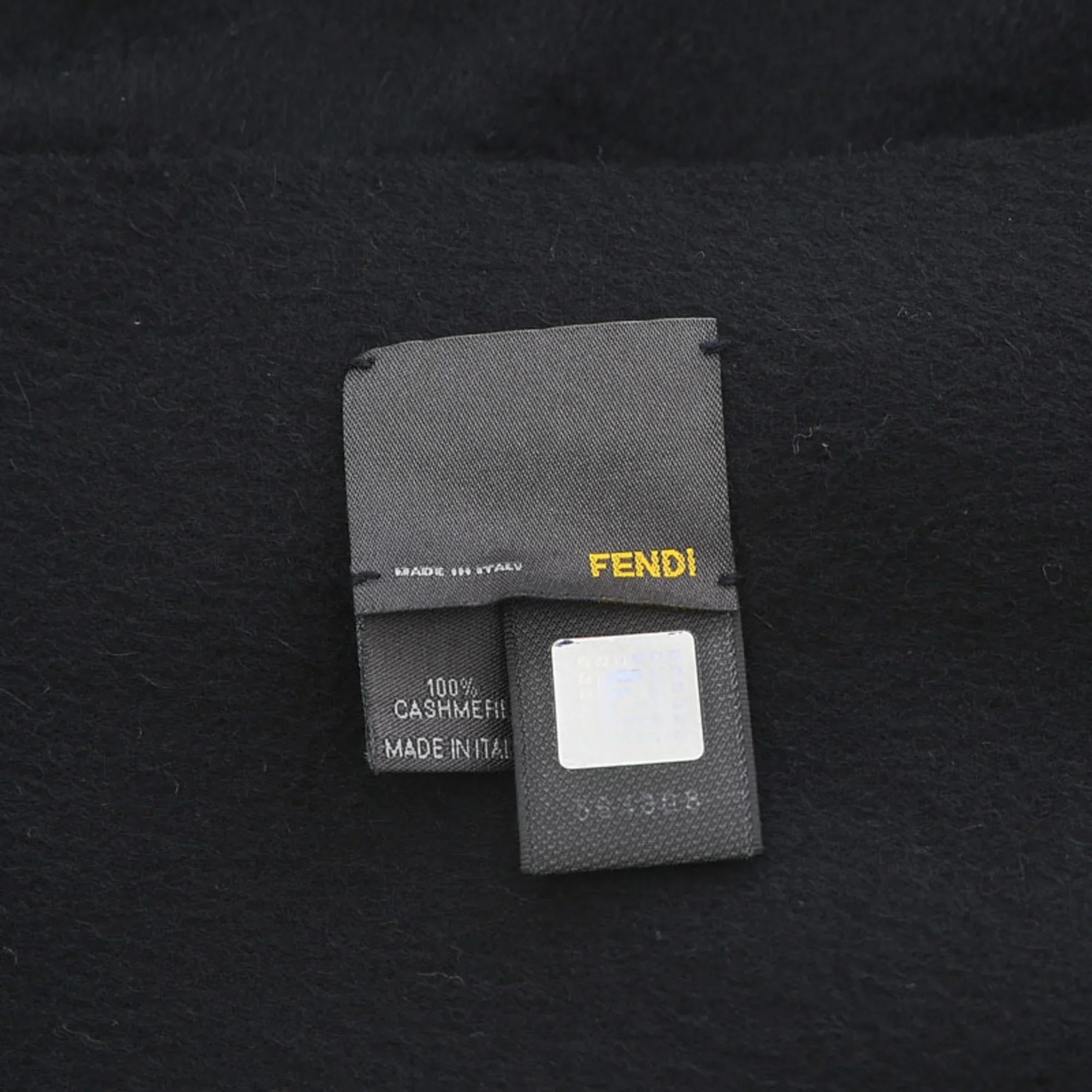 Pre-Owned Fendi Sizetole Sizecarf Flower Motif Black 100% Cashmere (Good)