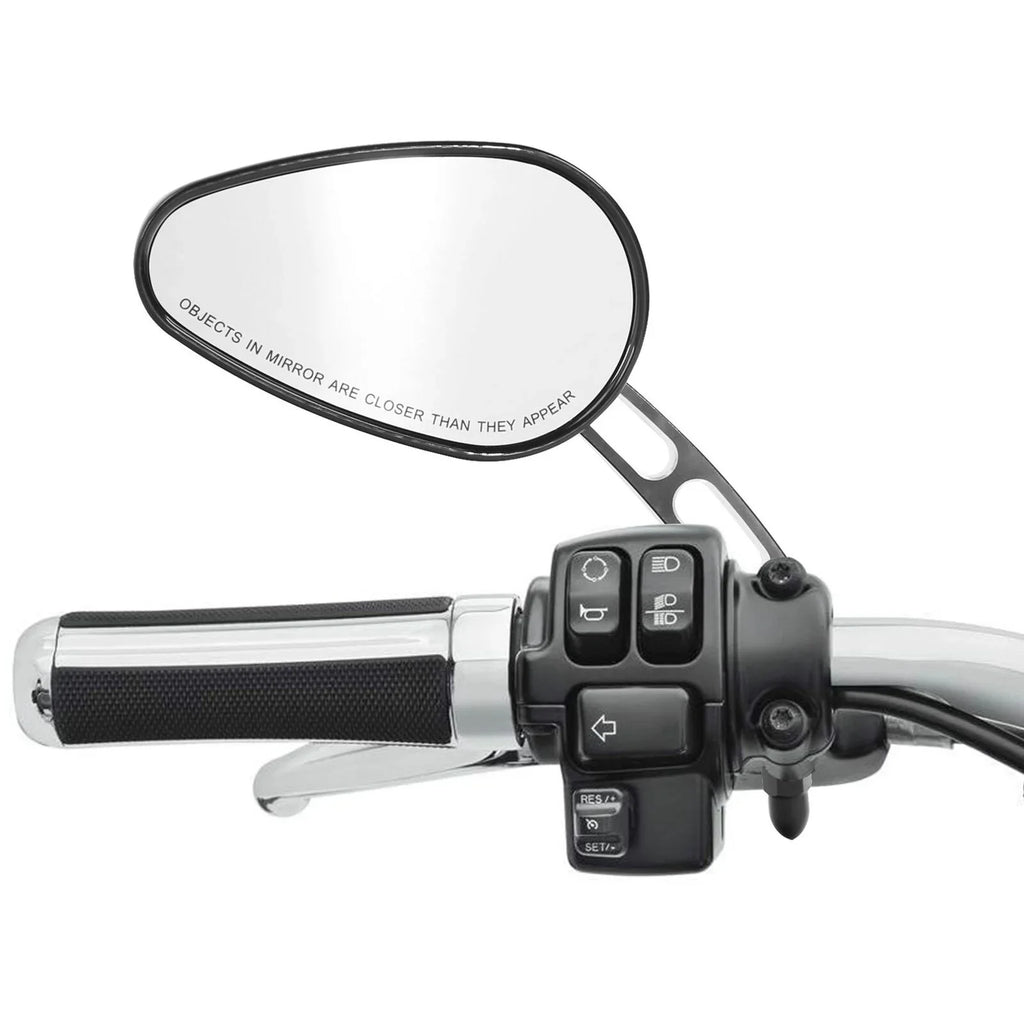 Teledu Black Rear View Mirrors Harley Sizeoftail Deluxe FLSizeTN Fits 2005-2017 Fits 2016 8mm