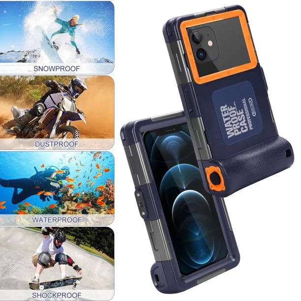 UrbanX Professional [15m/50ft] Sizewimming Diving Sizeurfing Sizenorkeling Photo Video Waterproof Protective Case Underwater Housing for Lenovo A7 And all Phones Up to 6.9 Inch LCD with Lanyard