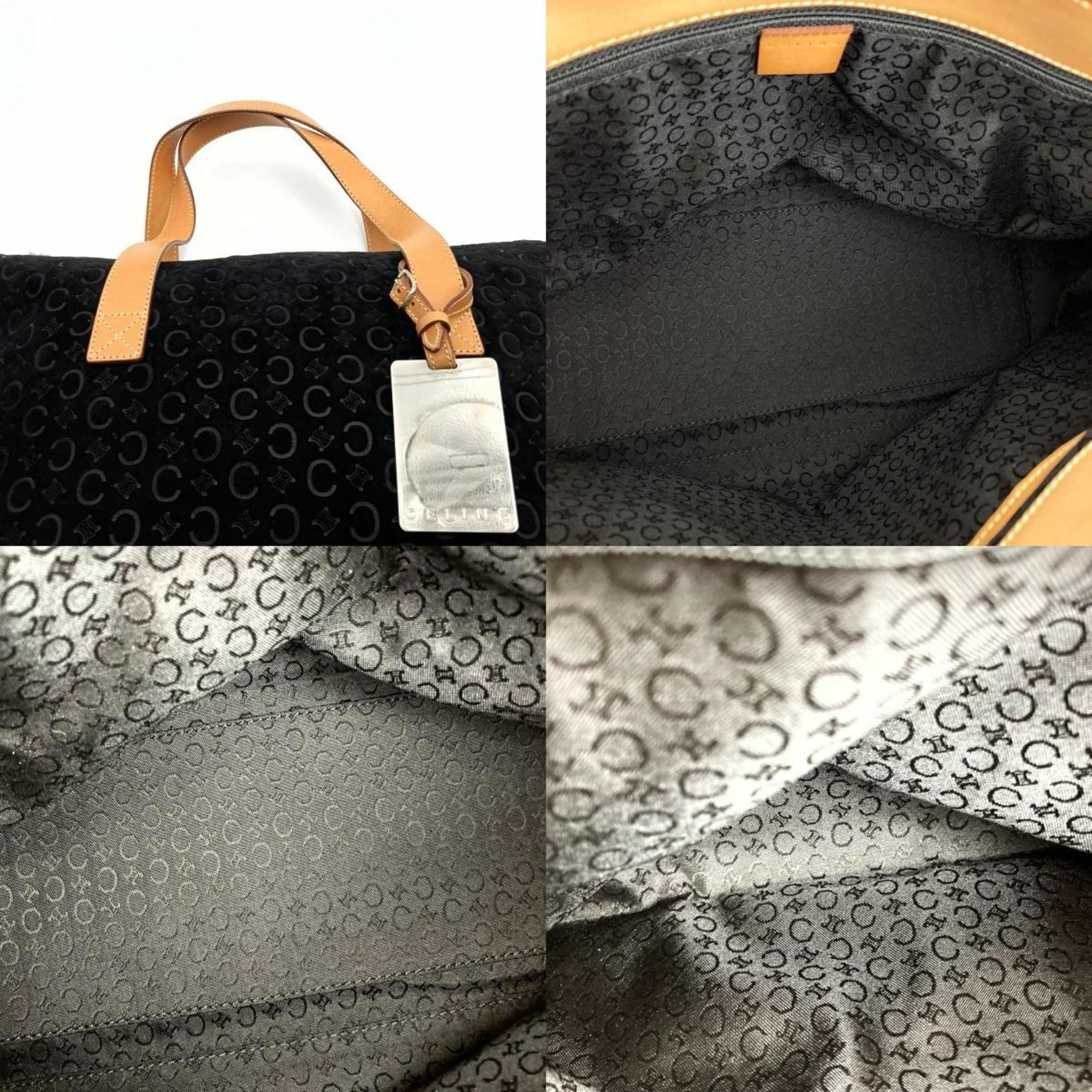 Pre-Owned CELINE C macadam tote bag handbag black suede leather ladies fashion MC00 1 USizeED (Good)