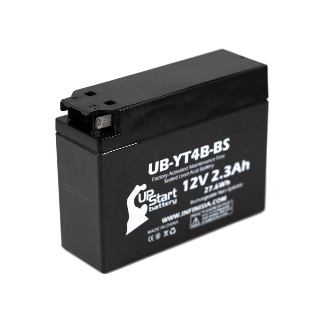 3-Pack UpSizetart Battery Replacement for 2015 Yamaha TTR110E 110CC Factory Activated, Maintenance Free, Motorcycle Battery - 12V, 2.3Ah, UB-YT4B-BSize