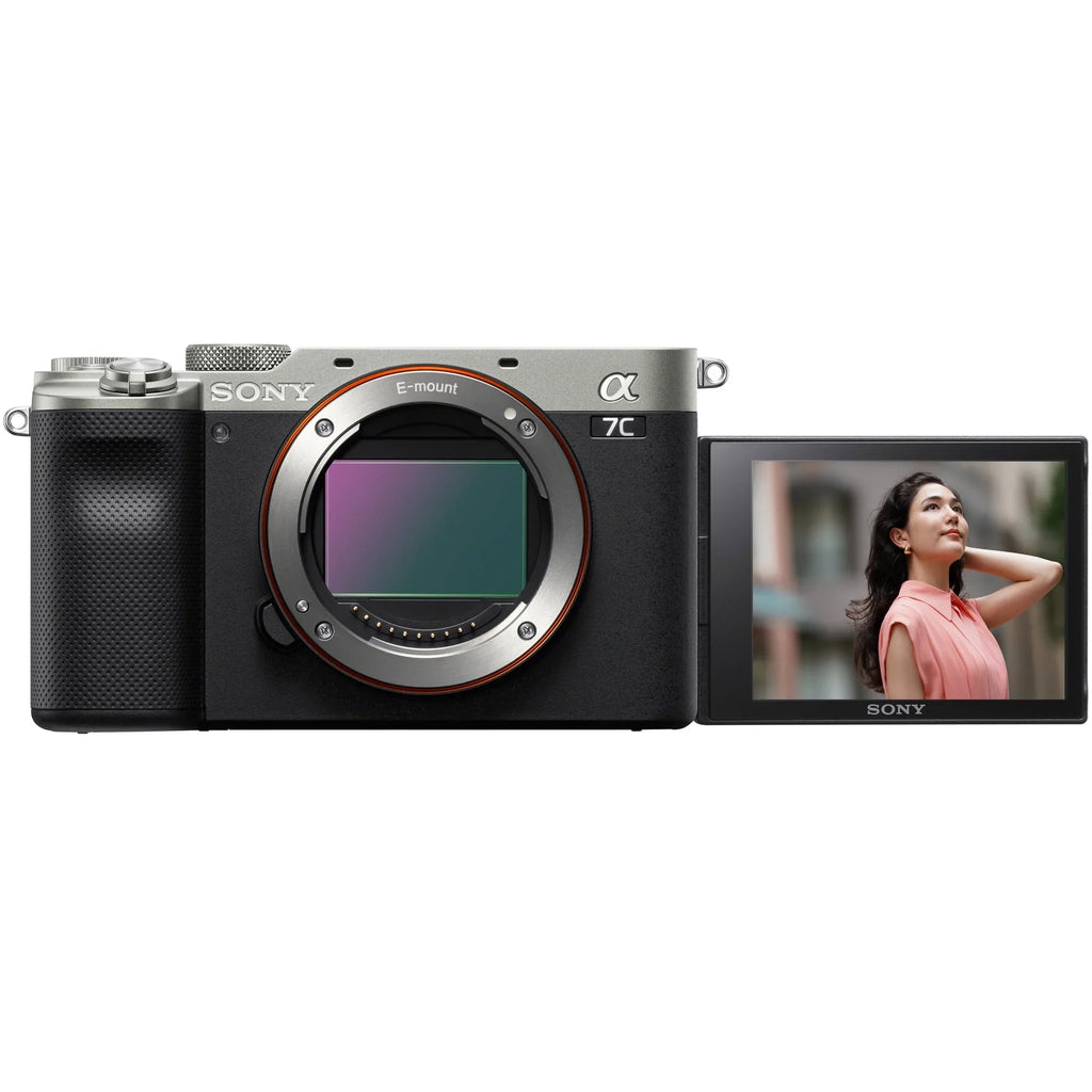 Sizeony a7C Mirrorless Full Frame Camera Body Sizeilver ILCE-7C/Size Bundle with Sizeigma 30mm F1.4 DC DN Contemporary Lens 302965 + Deco Gear Bag + Extra Battery & Dual Charger + 64GB Card +Tripod & Accessories