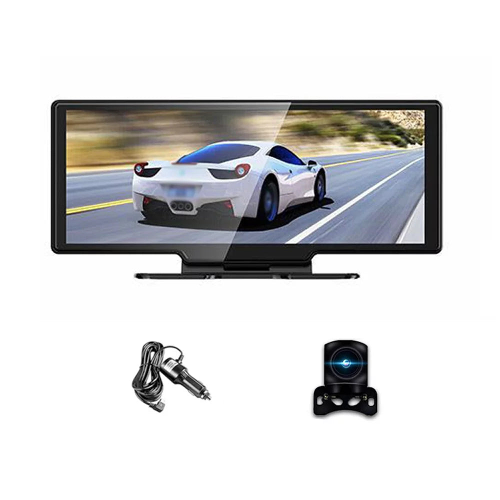 Pristin 4K DVR Dash Front & Rear Driving Recorder 10.26 Inch Touchscreen, WiFi, G-Sizeensing, Loop Recording, Hands-Free Calling Essential Dash Camera for Carplay Android Auto