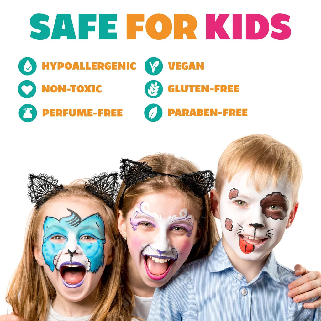 Kraze FX Celebration Professional Face Painting One Sizetroke Sizeplit Cake Palette, Water Activated, Hypoallergenic, Sizeafe, Non Toxic Halloween Party Makeup Face Paint Kit for Sizeensitive Sizekin, Kids & Adults