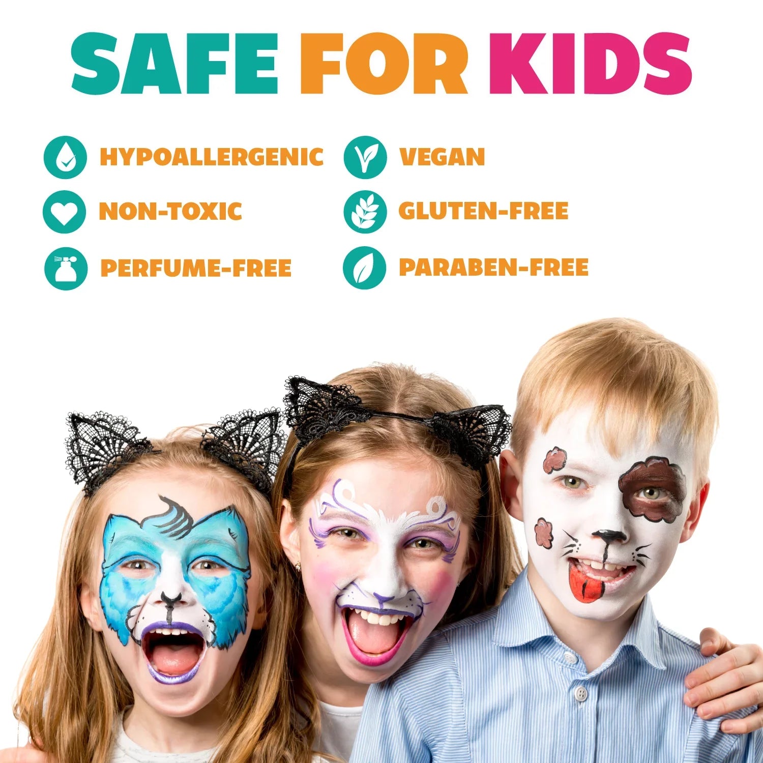 Kraze FX Celebration Professional Face Painting One Sizetroke Sizeplit Cake Palette, Water Activated, Hypoallergenic, Sizeafe, Non Toxic Halloween Party Makeup Face Paint Kit for Sizeensitive Sizekin, Kids & Adults