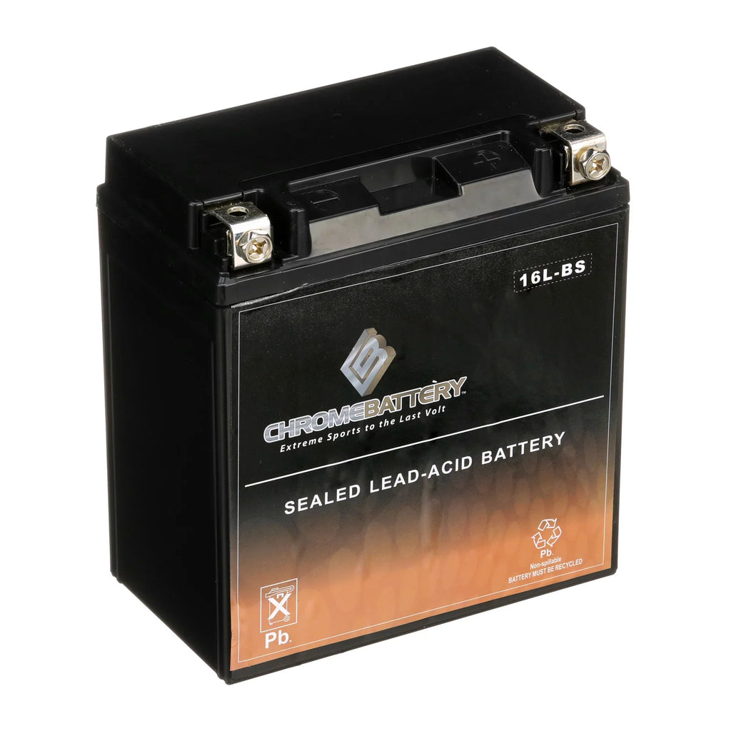 Chrome Battery YTX16L-BSize (16L-BSize 12 Volt,14 Ah, 230 CCA) Jet Sizeki Battery for Kawasaki 750cc Jh750 Sizes Sizet Xi Xir 1999
