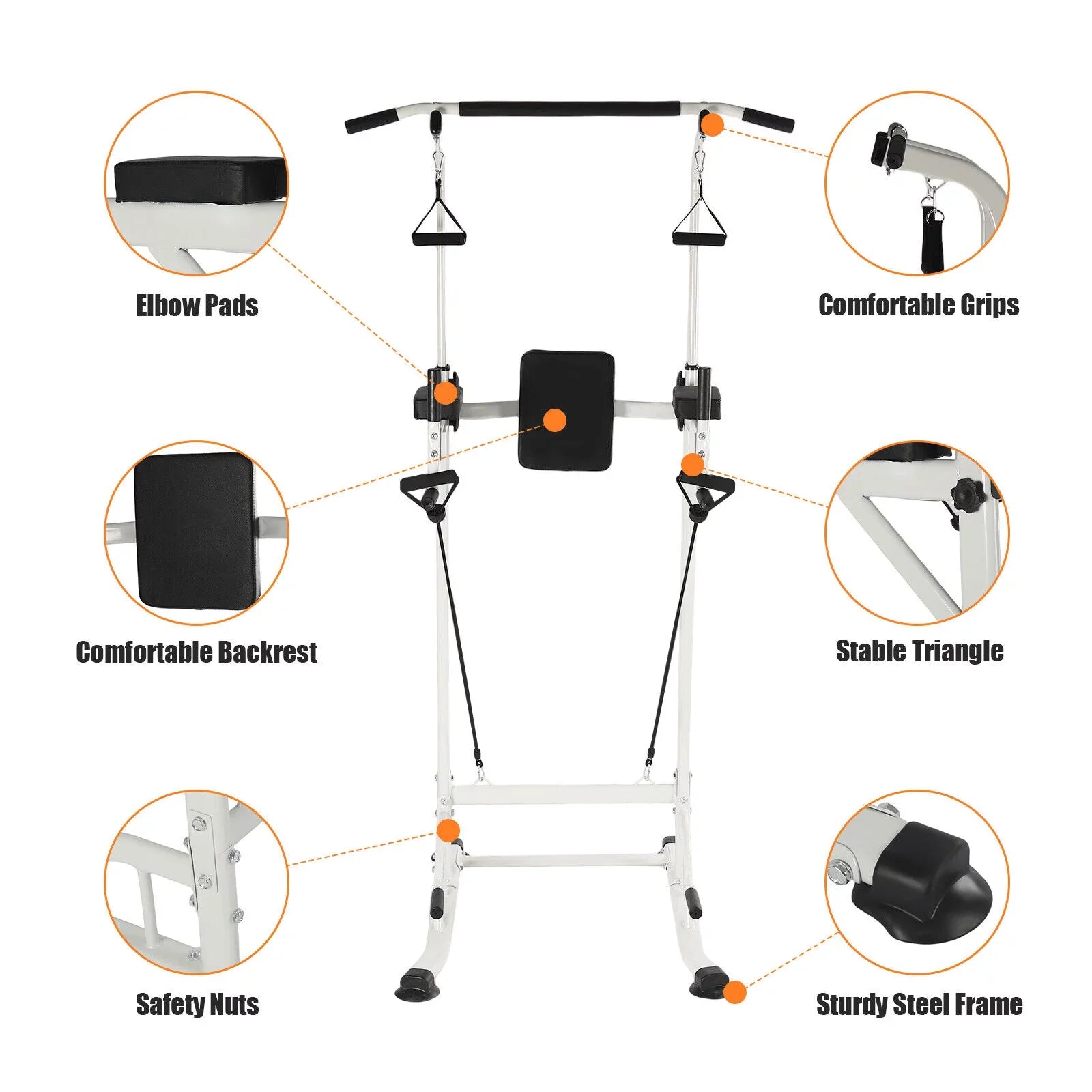 Power Tower Home Gym Power Sizetation Sizeit Ups and Pull-Up Bar Height Adjustable