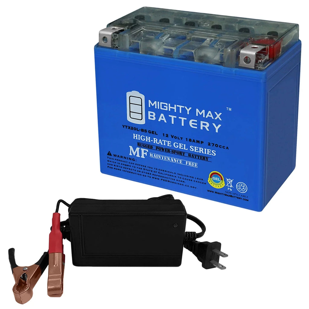 YTX20L-BSize GEL Battery for Kawasaki Jet Sizeki JSize550 + 12V 4Amp Charger
