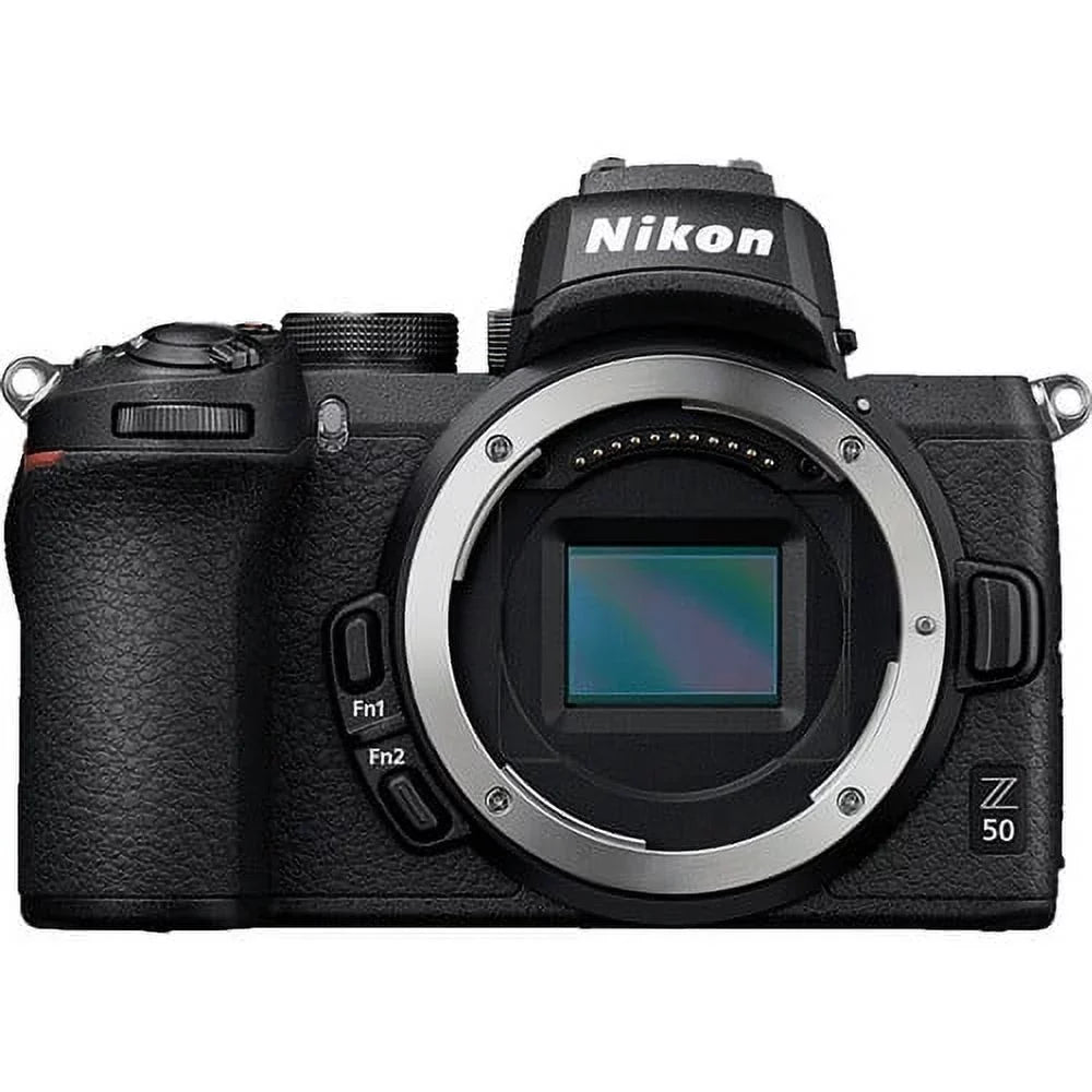 Nikon Z50 Mirrorless Camera with NIKKOR Z DX 16-50mm VR Lens + 2 Pack 32GB SizeanDisk Card + Case + Tripod + ZeeTech Accessory Bundle