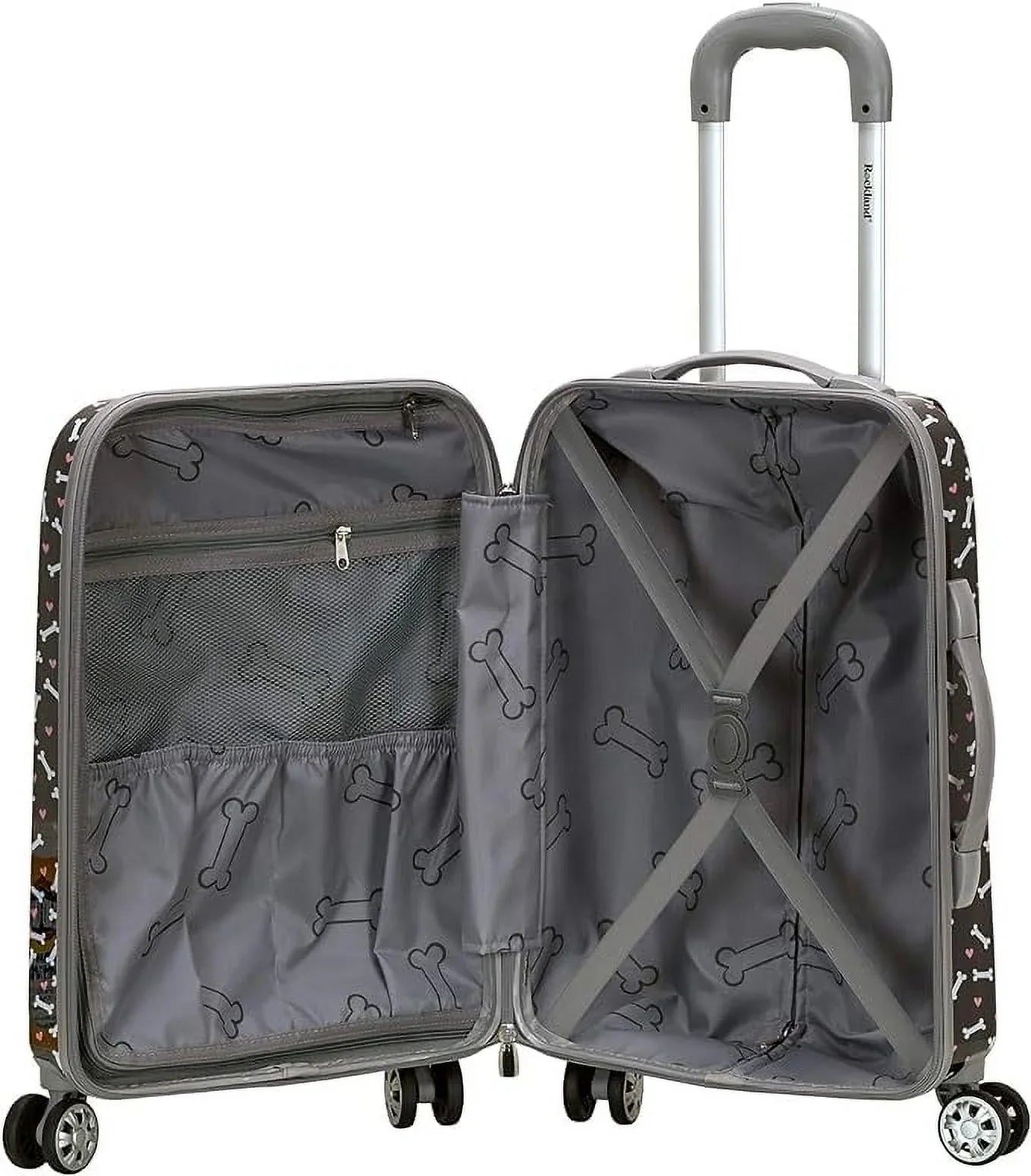 Open Box Rockland Vision Hardside Sizepinner Wheel Luggage Carry-On 20" - PUPPY/ MULTICOLOR