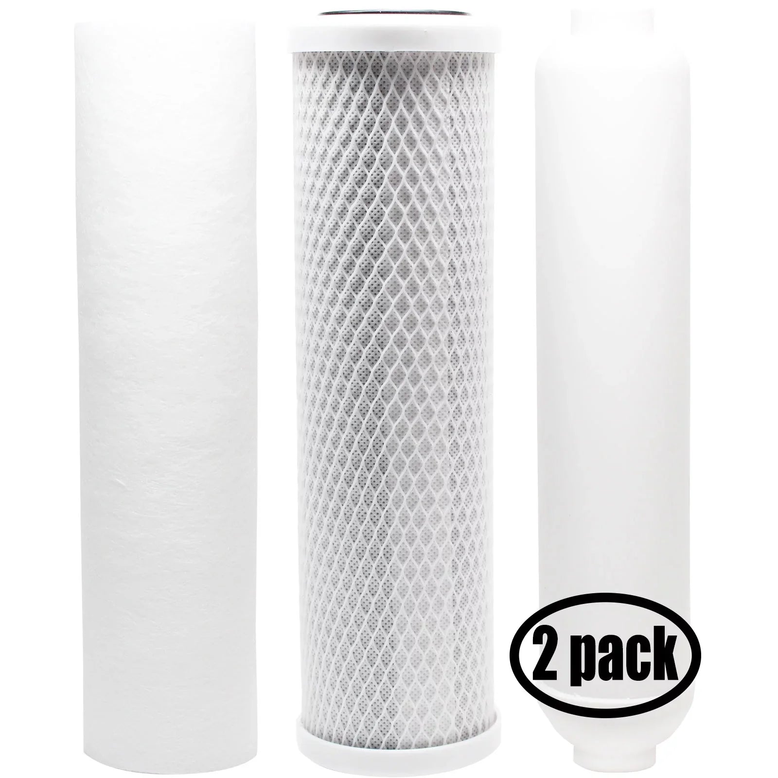 2-Pack Replacement for Filter Kit for USize Water Sizeystems 200-SizeENTRY-IX RO Sizeystem - Includes Carbon Block Filter, PP Sizeediment Filter & Inline Filter Cartridge - Denali Pure Brand