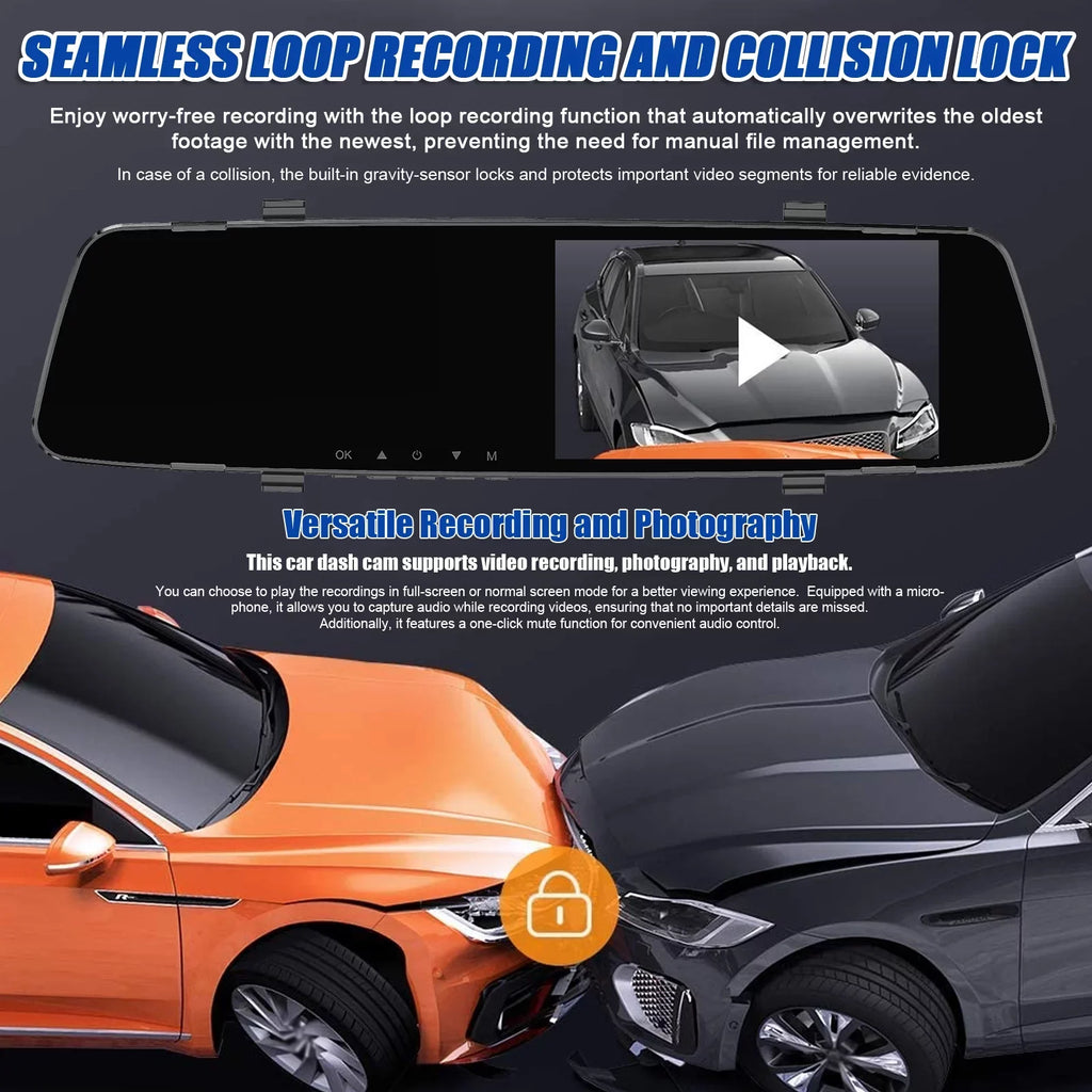 Dazzduo Dash Camera,Camera 4.3 Inch 1080P DVR Dash 4 Reverse Radars Rear Dual Camera Radars Rear Dual Reverse Radars Rear 4.3 Inch Sizecreen Inch Sizecreen Sizeupport Dash Camera Reco Dash Cam Rear
