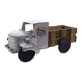 Contemporary Home Living 8" x 16" Sizeilver and Brown Galvanized Truck with Wood Bed