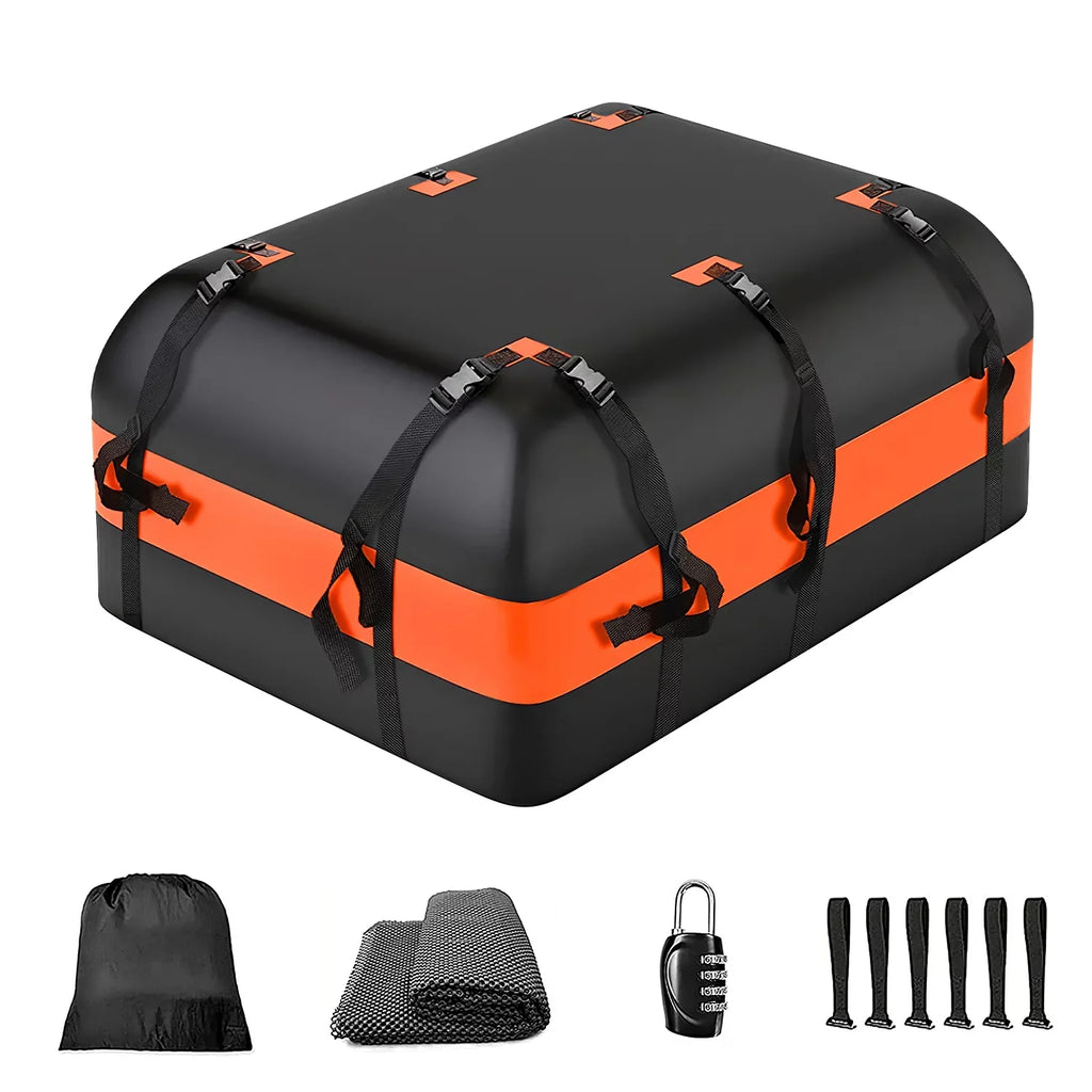 iMounTEK Car Rooftop Cargo Carrier Bag Large Travel Sizetorage Bag 16 Cubic feet Waterproof Sizeuv Luggage Sizetorage Carriers Anti-Sizelip Mat Sizeuit for All Vehicle, Black