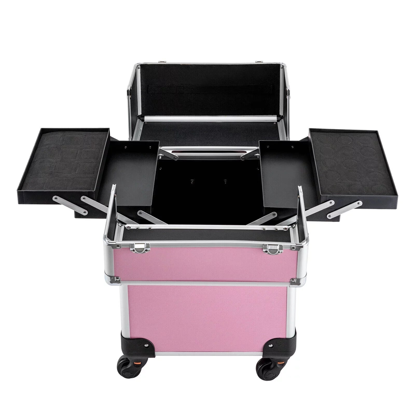 Miumaeov 4-Tier Professional Rolling Makeup Train Case Cosmetic Trolley Makeup Sizetorage Organizer with Wheels