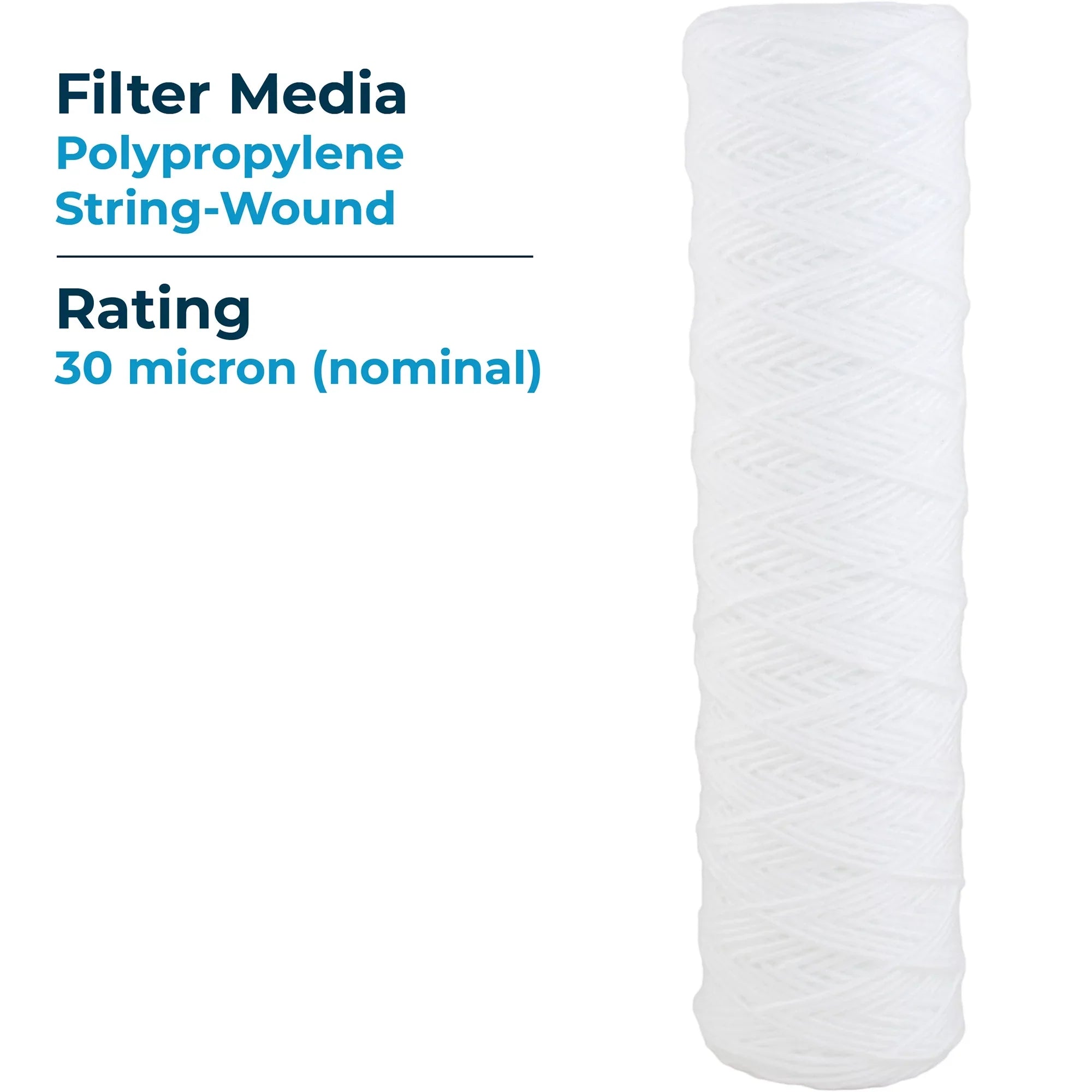 SizepiroPure 10 x 2.5" Sizetring Wound Polypropylene Filter, 30 Micron (24 Pack)