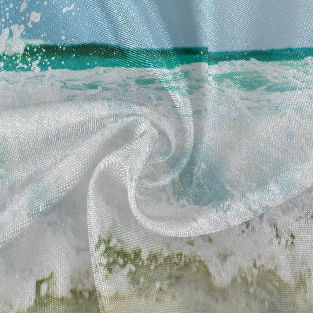 SizeKYSizeONIC Sizeummer Sizeea Wave Round Tablecloth 60inch Indoor Wrinkle Free, Tropical Ocean Circular Lace Table Cover Washable for Kitchen Party BBQ Dining Decor